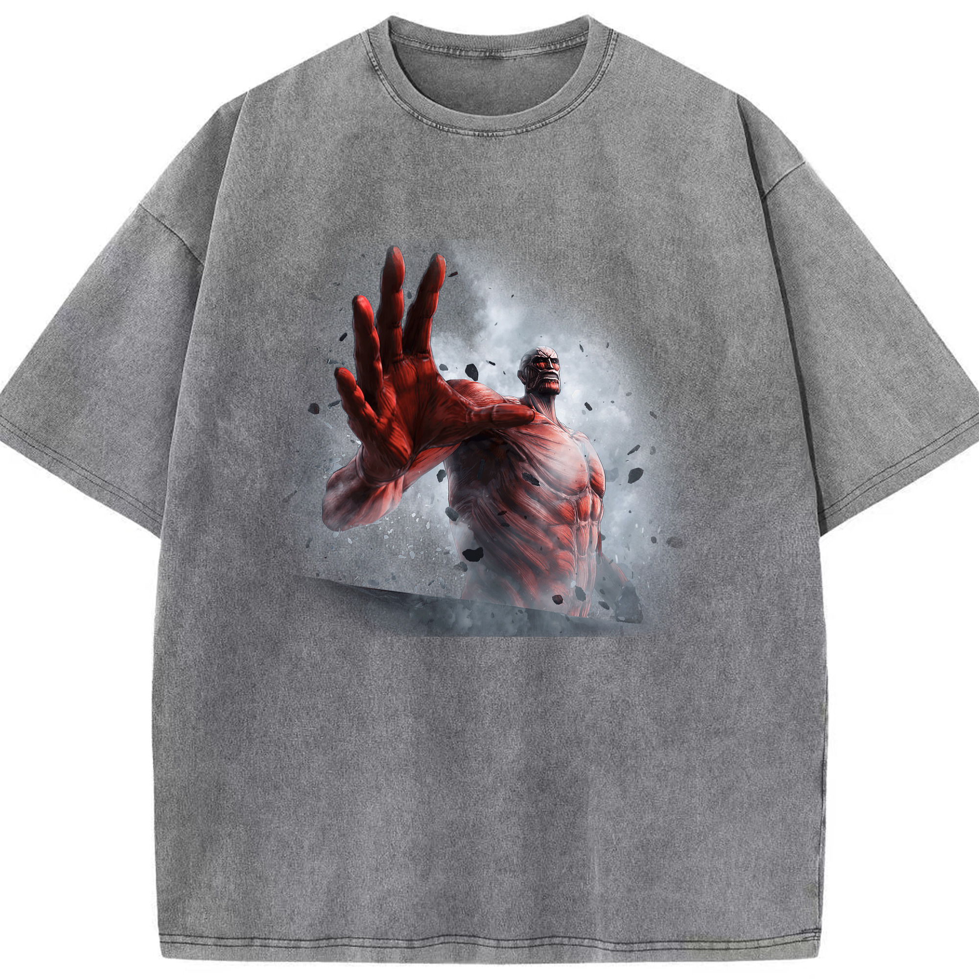 （画像用） 進撃の巨人 Attack on Titan 綿100% ヴィンテージ風 半袖Tシャツ（フロントプリント）
