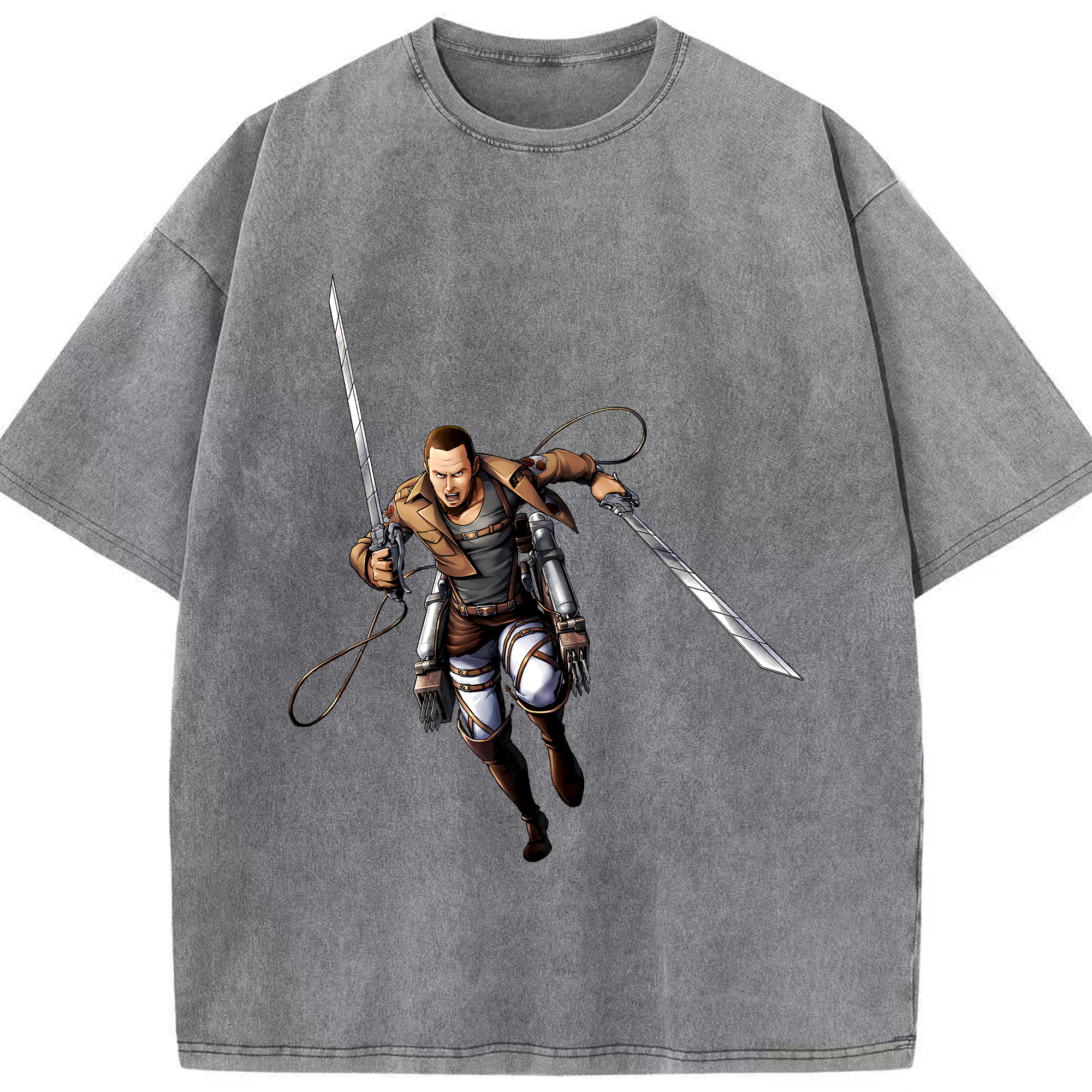 （画像用） 進撃の巨人 Attack on Titan 綿100% ヴィンテージ風 半袖Tシャツ（フロントプリント）
