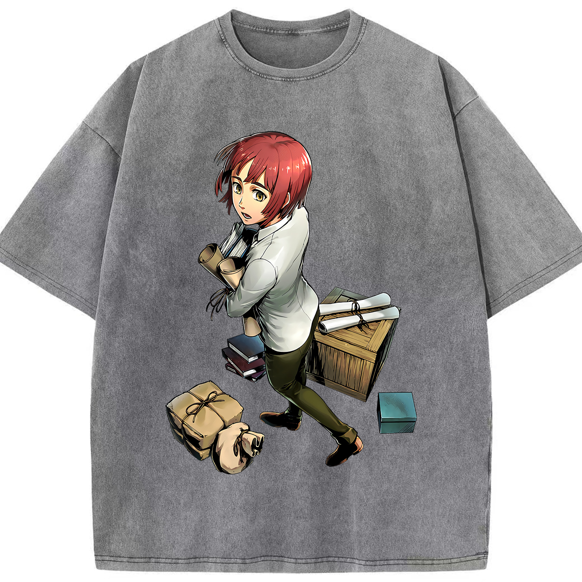 （画像用） 進撃の巨人 Attack on Titan 綿100% ヴィンテージ風 半袖Tシャツ（フロントプリント）