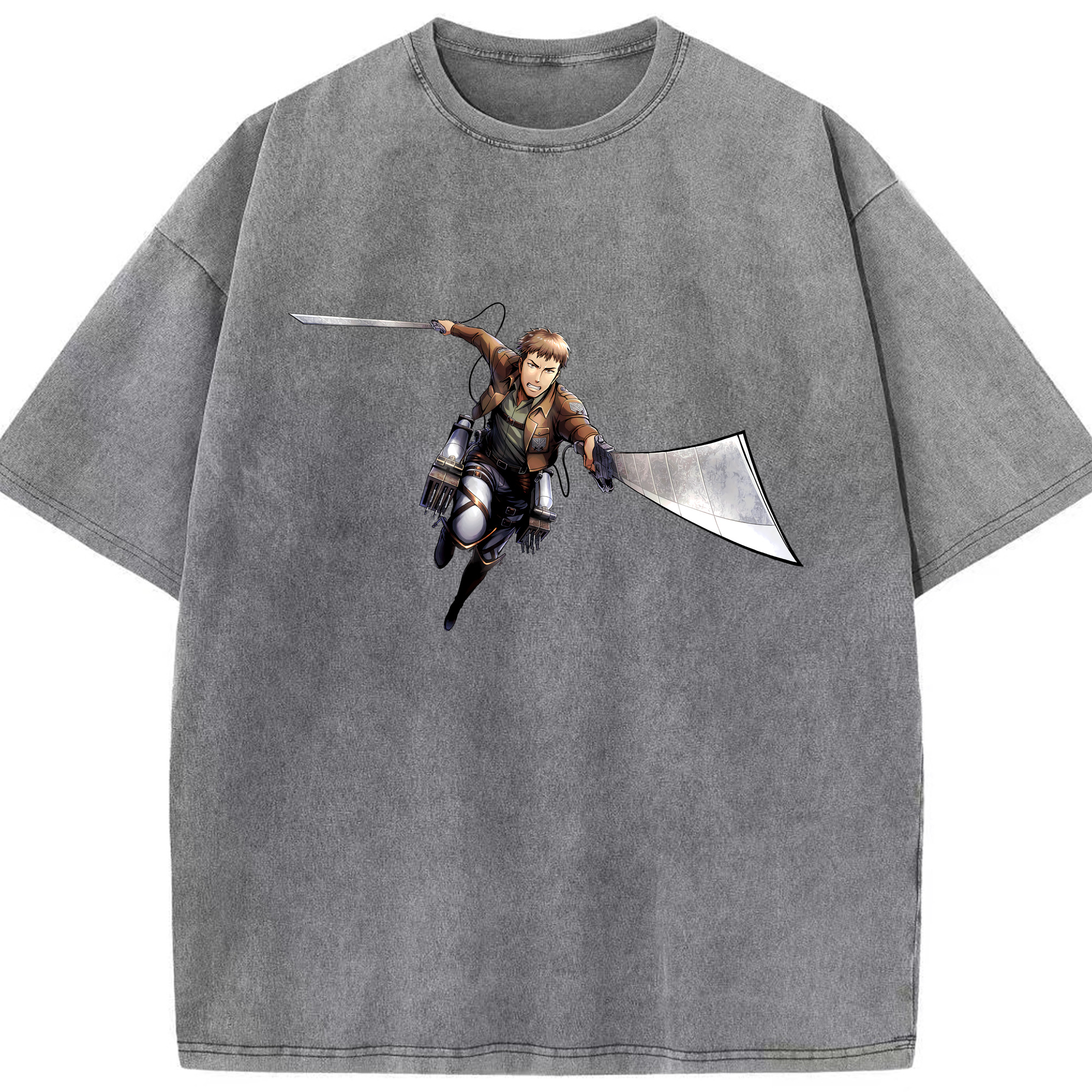 （画像用） 進撃の巨人 Attack on Titan 綿100% ヴィンテージ風 半袖Tシャツ（フロントプリント）