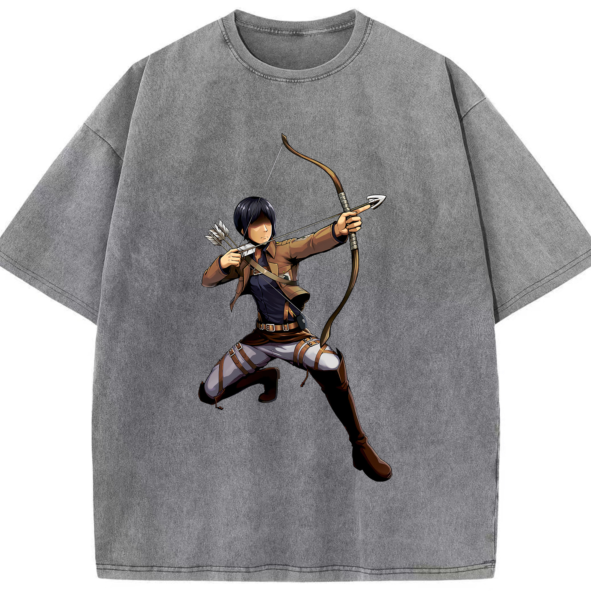 （画像用） 進撃の巨人 Attack on Titan 綿100% ヴィンテージ風 半袖Tシャツ（フロントプリント）