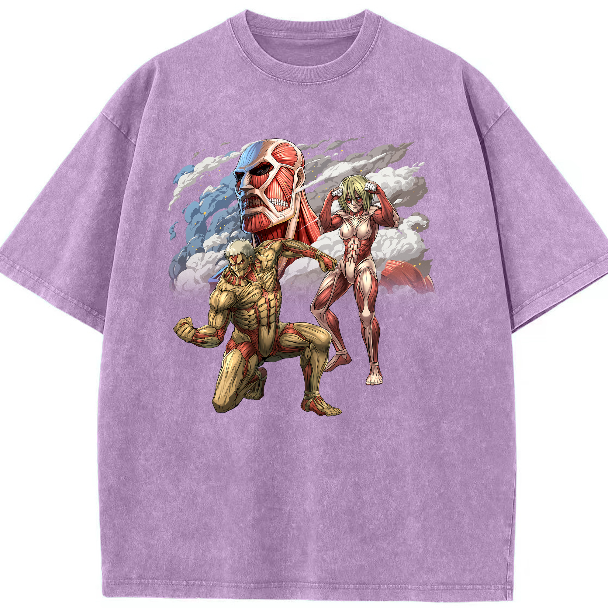 （画像用） 進撃の巨人 Attack on Titan 綿100% ヴィンテージ風 半袖Tシャツ（フロントプリント）