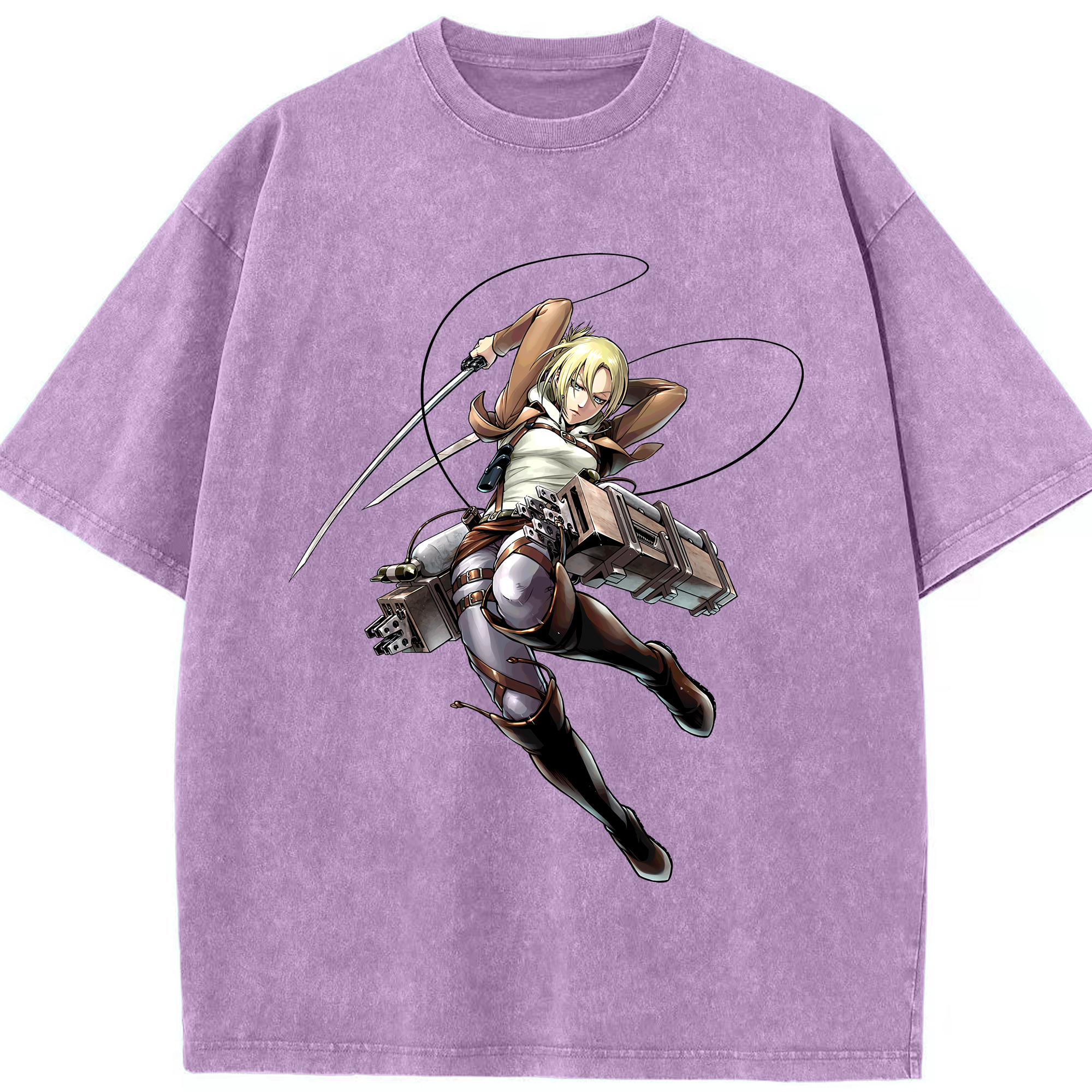 （画像用） 進撃の巨人 アニ・レオンハート Attack on Titan Annie Leonhart 綿100% ヴィンテージ風 半袖Tシャツ（フロントプリント）