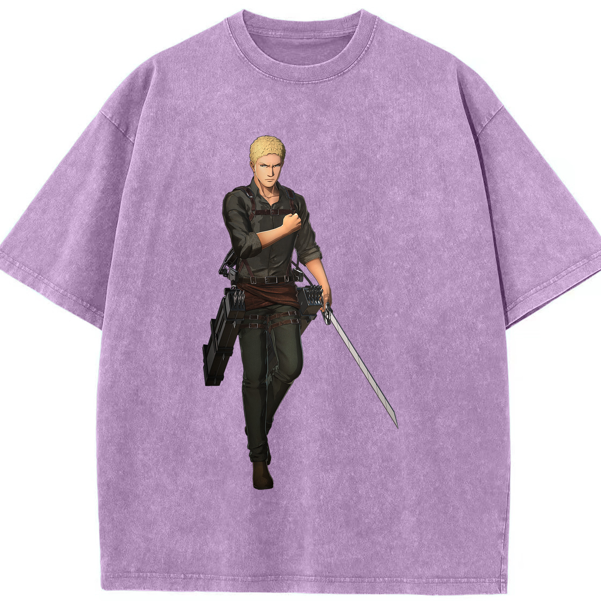 （画像用） 進撃の巨人 ライナー・ブラウン Attack on Titan Reiner Braun 綿100% ヴィンテージ風 半袖Tシャツ（フロントプリント）