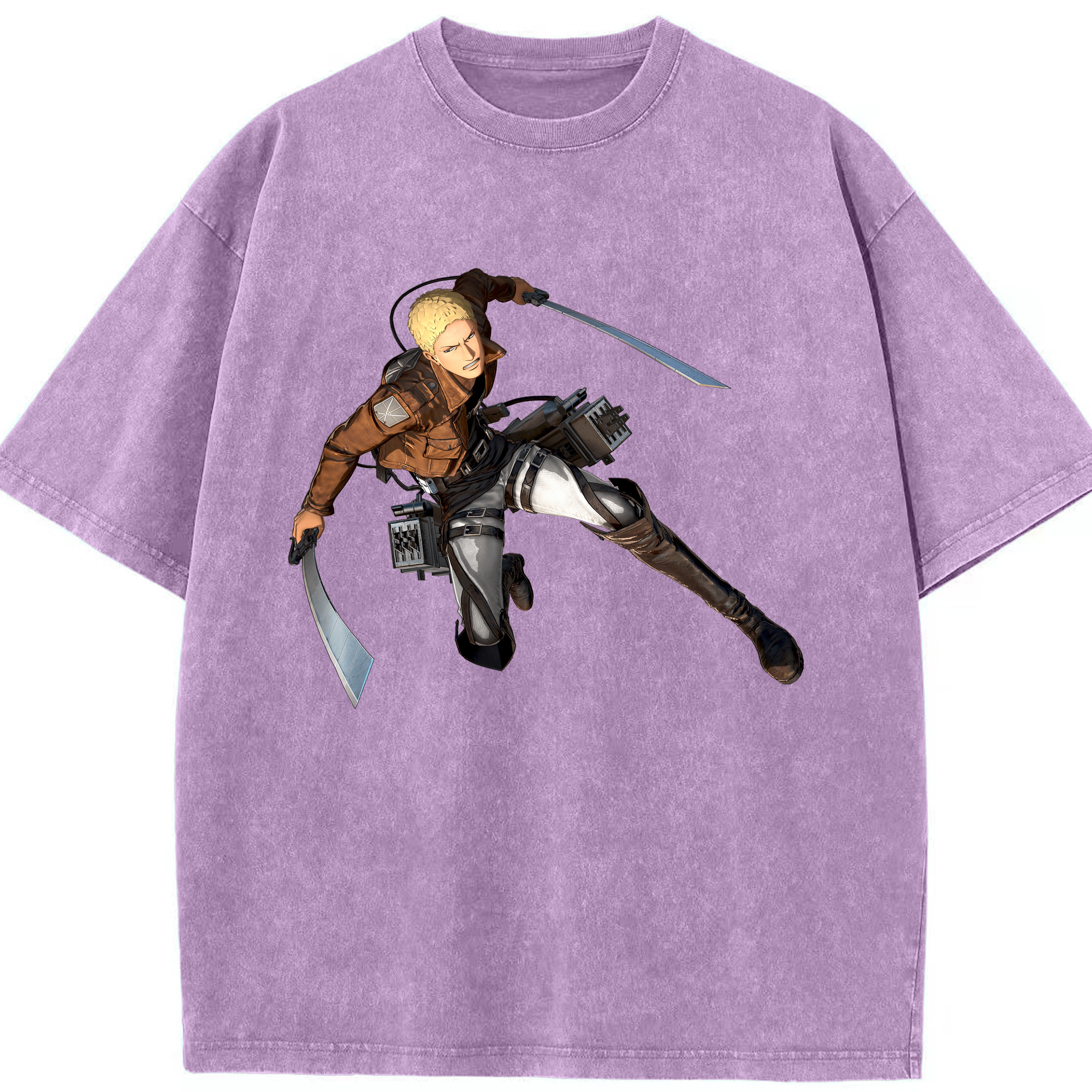 （画像用） 進撃の巨人 ライナー・ブラウン Attack on Titan Reiner Braun 綿100% ヴィンテージ風 半袖Tシャツ（フロントプリント）