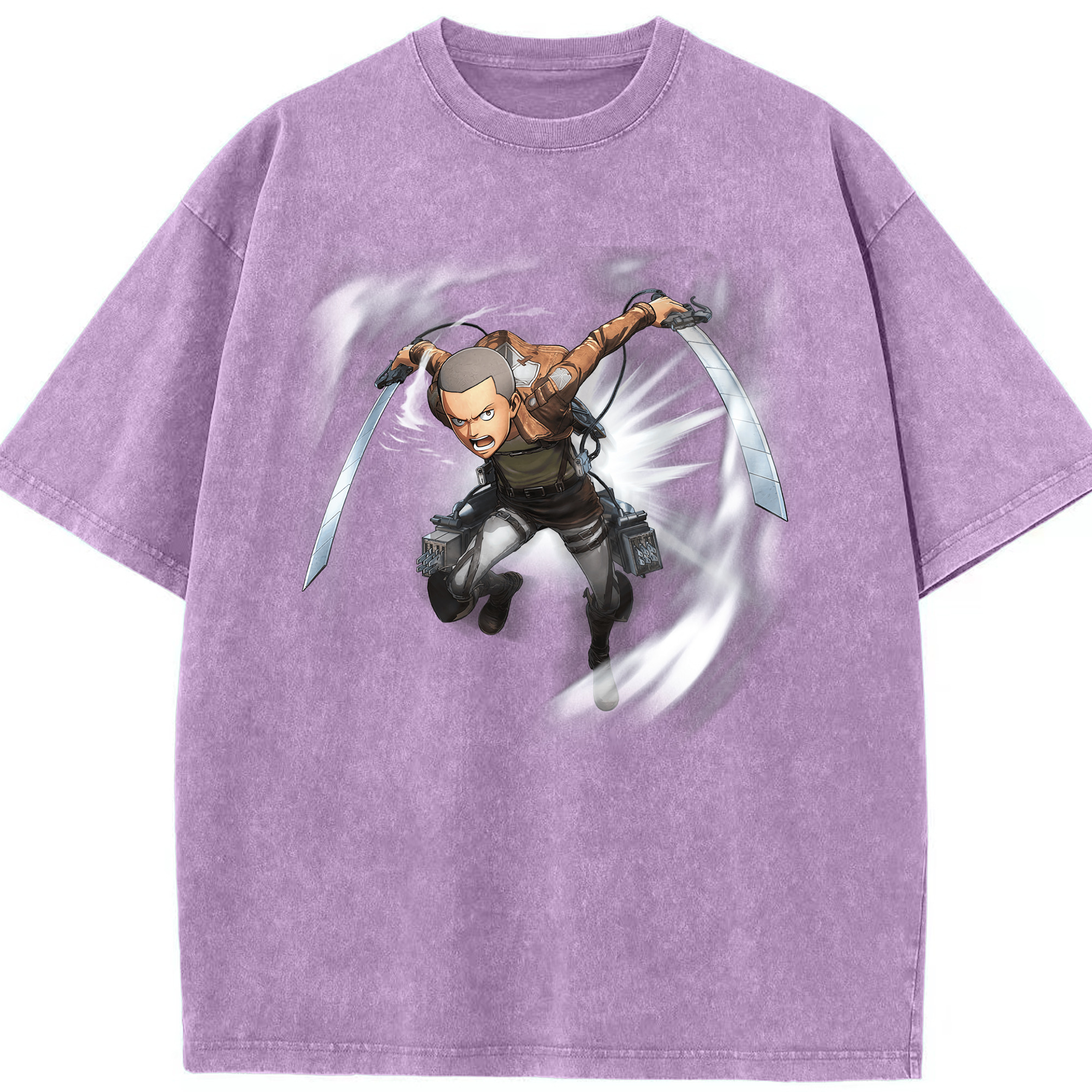（画像用） 進撃の巨人 コニー·スプリンガー Attack on Titan Connie Springer 綿100% ヴィンテージ風 半袖Tシャツ（フロントプリント）
