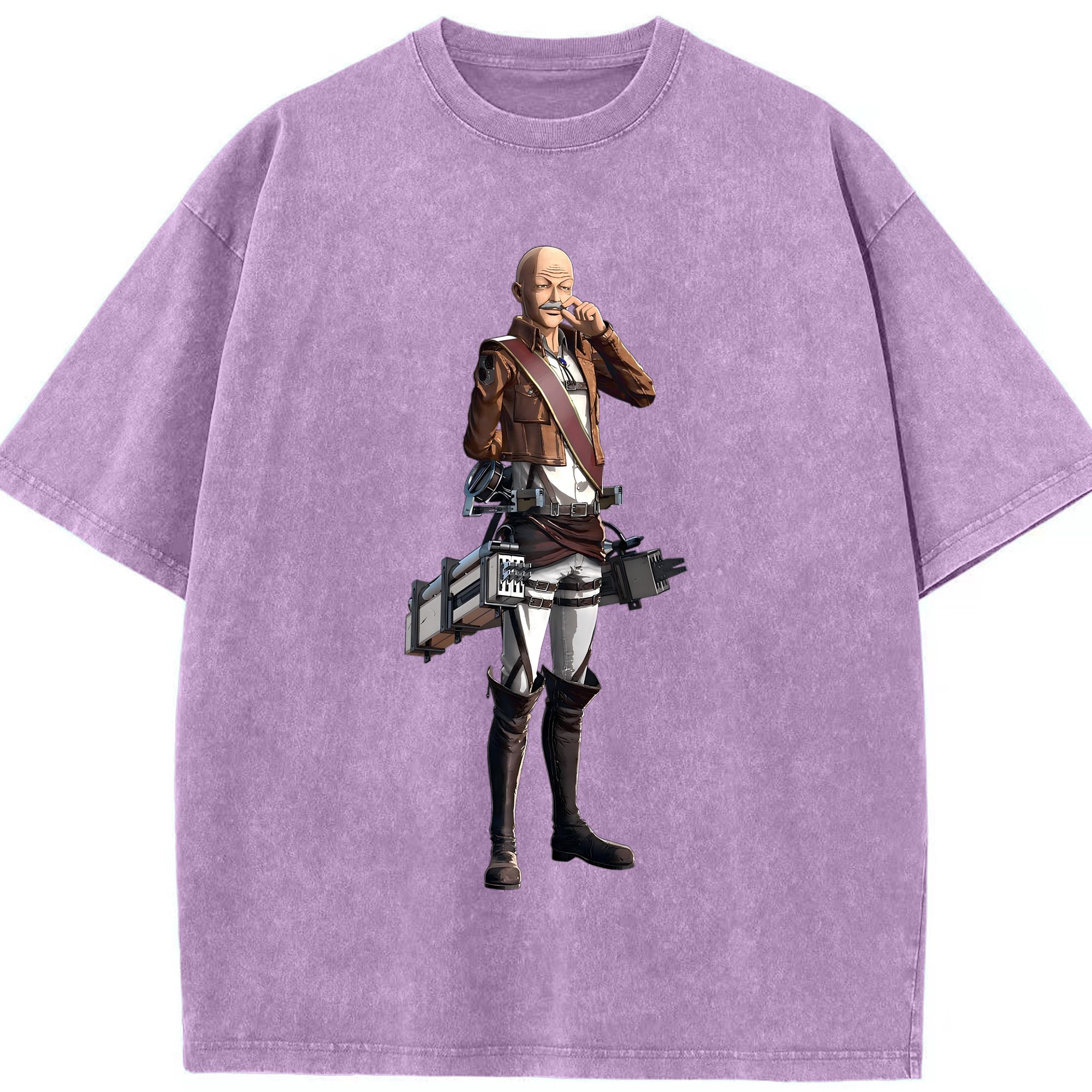 （画像用） 進撃の巨人 ドット·ピクシス Attack on Titan Dot Pixis 綿100% ヴィンテージ風 半袖Tシャツ（フロントプリント）