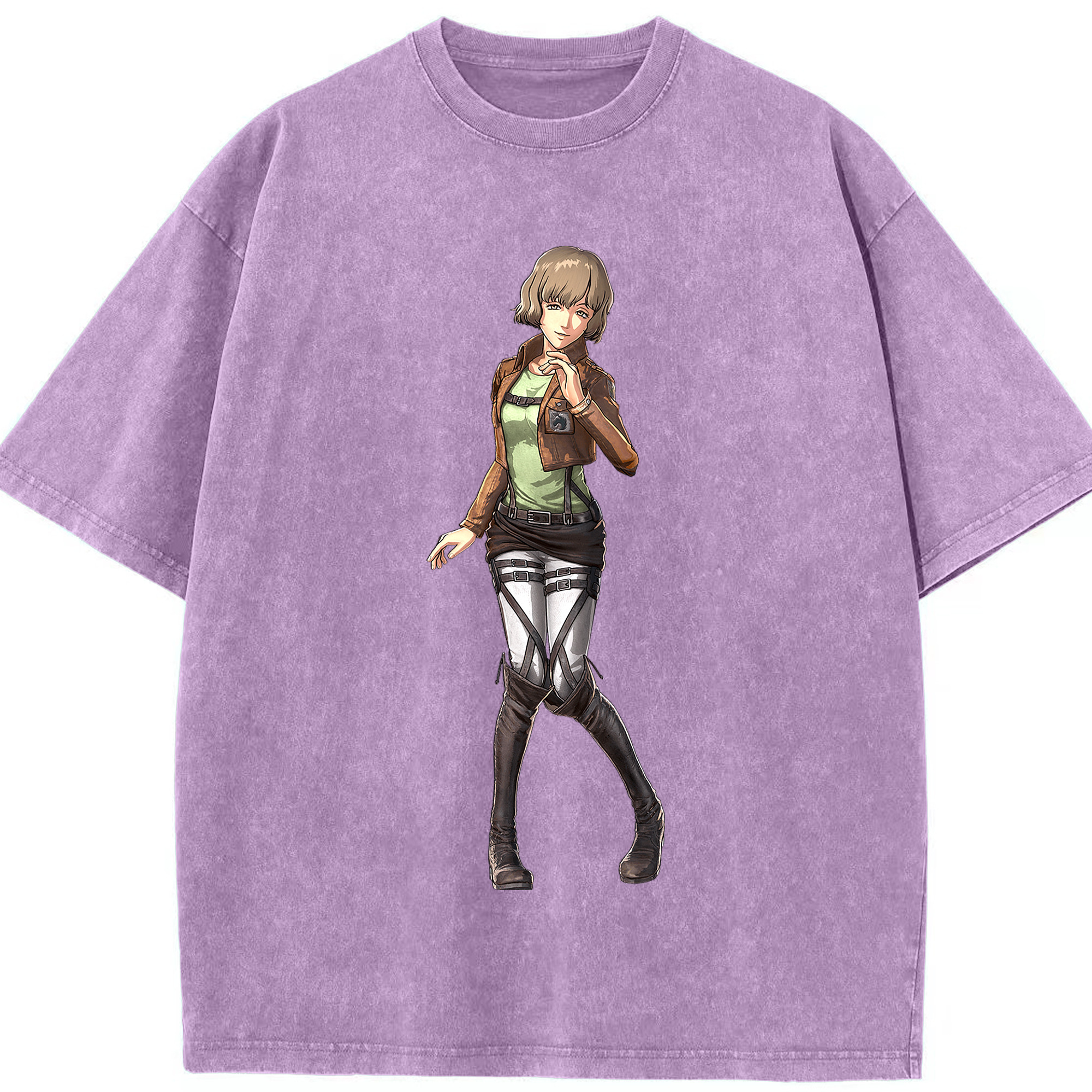 （画像用） 進撃の巨人 ヒツチ Attack on Titan Hitch 綿100% ヴィンテージ風 半袖Tシャツ（フロントプリント）