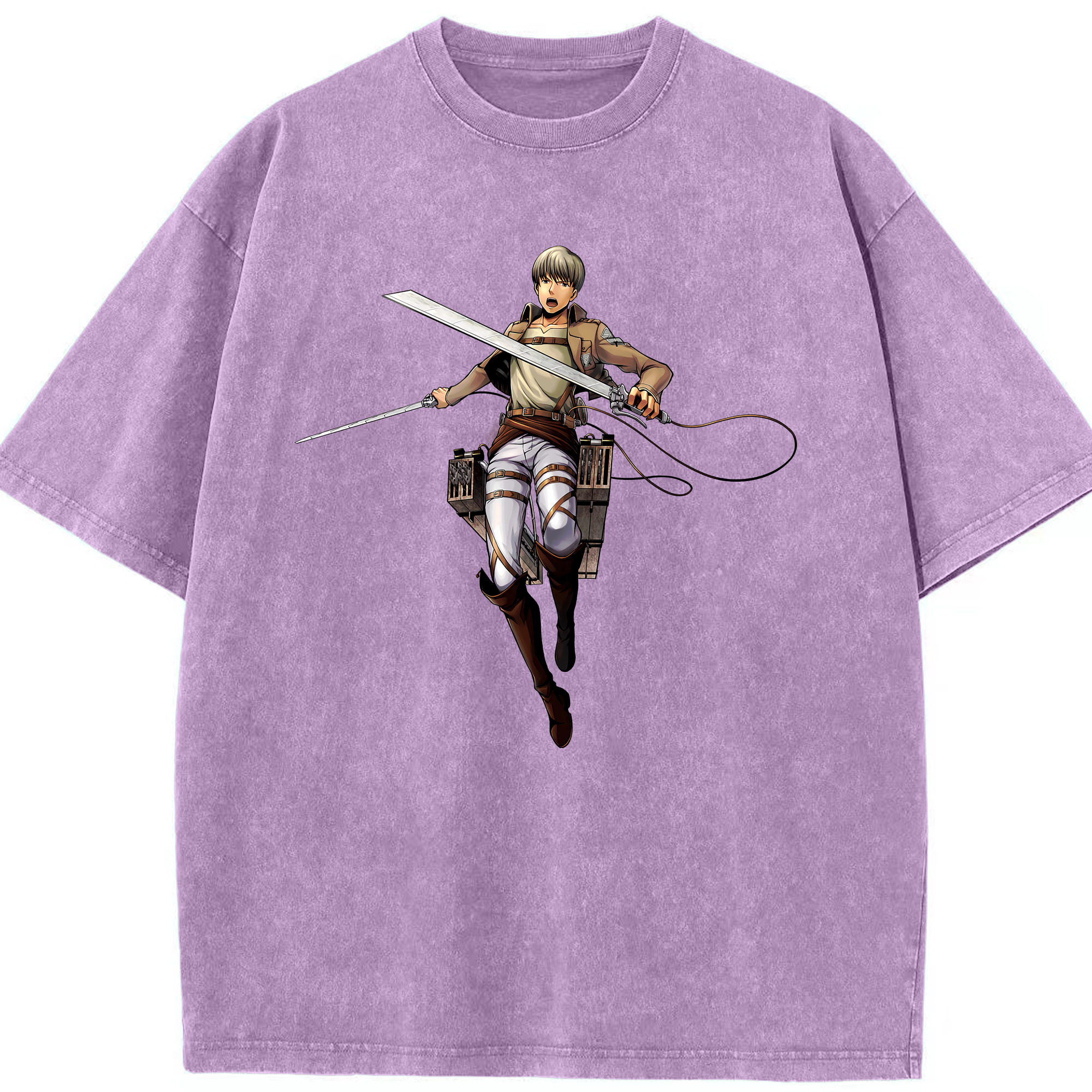 （画像用） 進撃の巨人 Attack on Titan 綿100% ヴィンテージ風 半袖Tシャツ（フロントプリント）