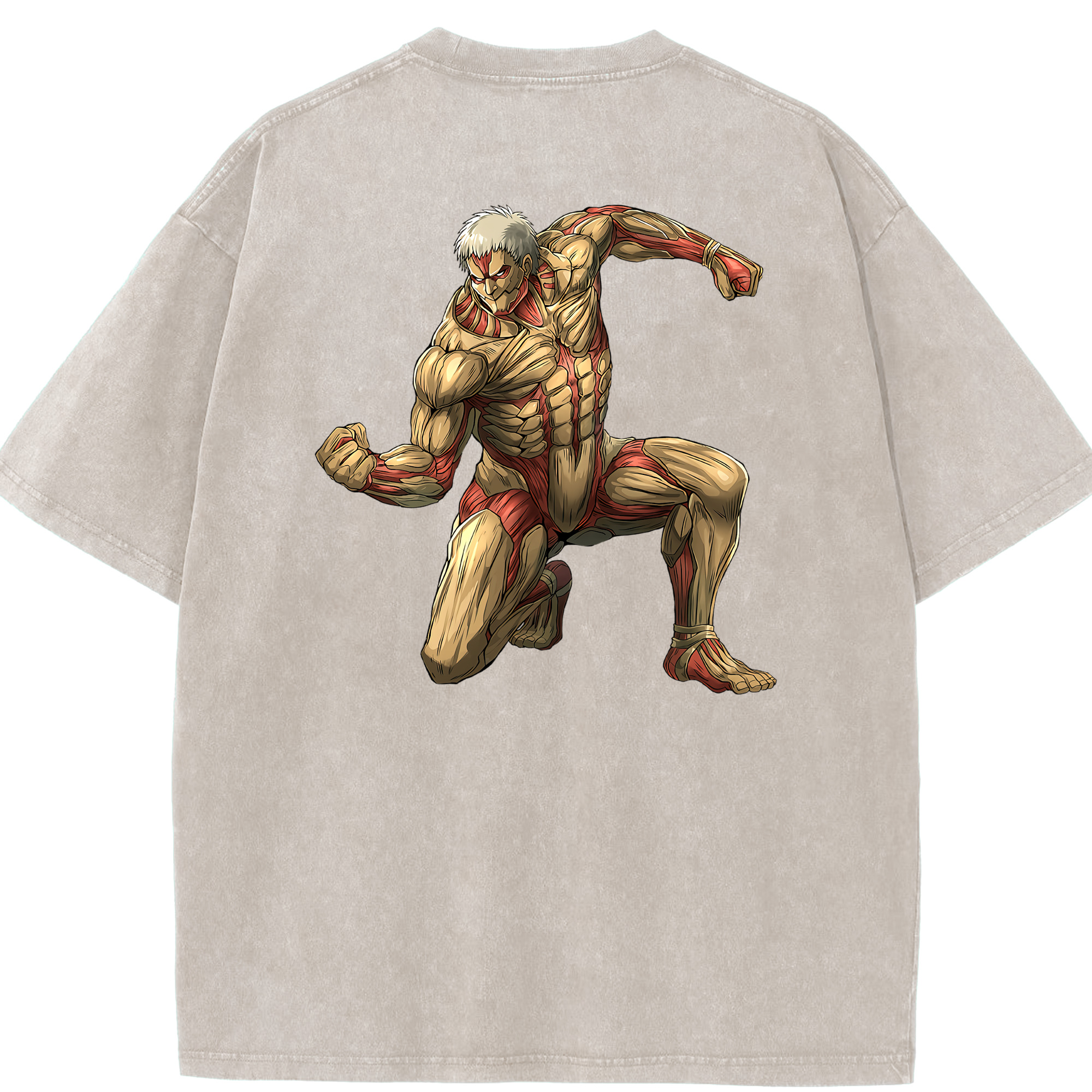 （画像用） 進撃の巨人 Attack on Titan 綿100% ヴィンテージ風 半袖Tシャツ（背面プリント）