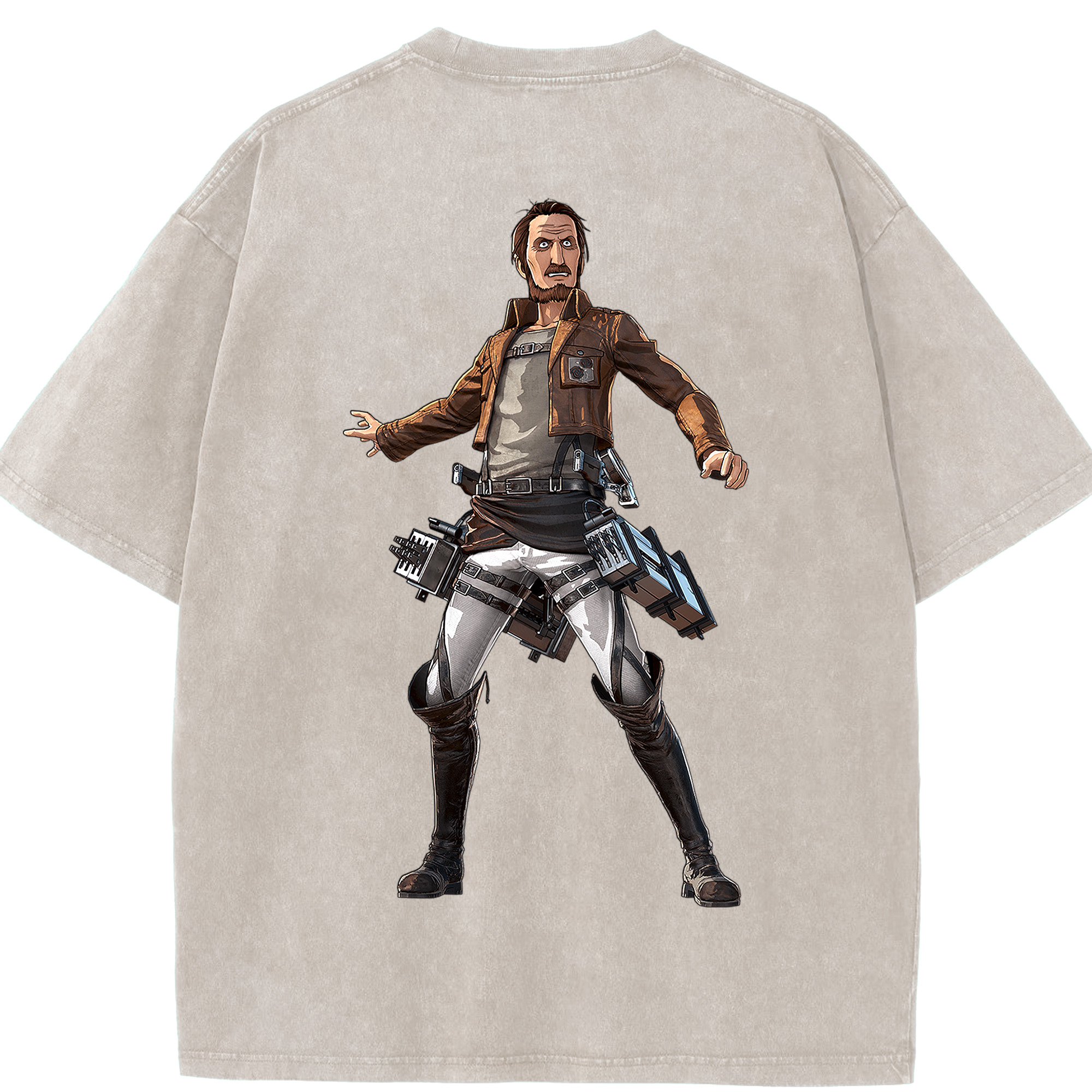 （画像用） 進撃の巨人 Attack on Titan 綿100% ヴィンテージ風 半袖Tシャツ（背面プリント）