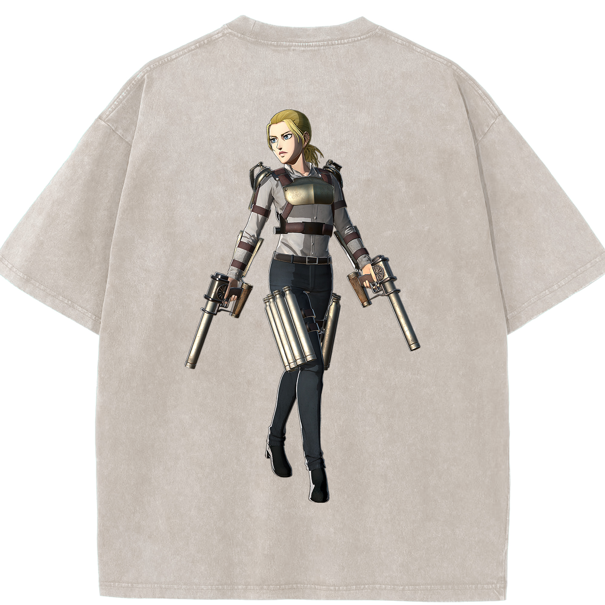 （画像用） 進撃の巨人 Attack on Titan 綿100% ヴィンテージ風 半袖Tシャツ（背面プリント）
