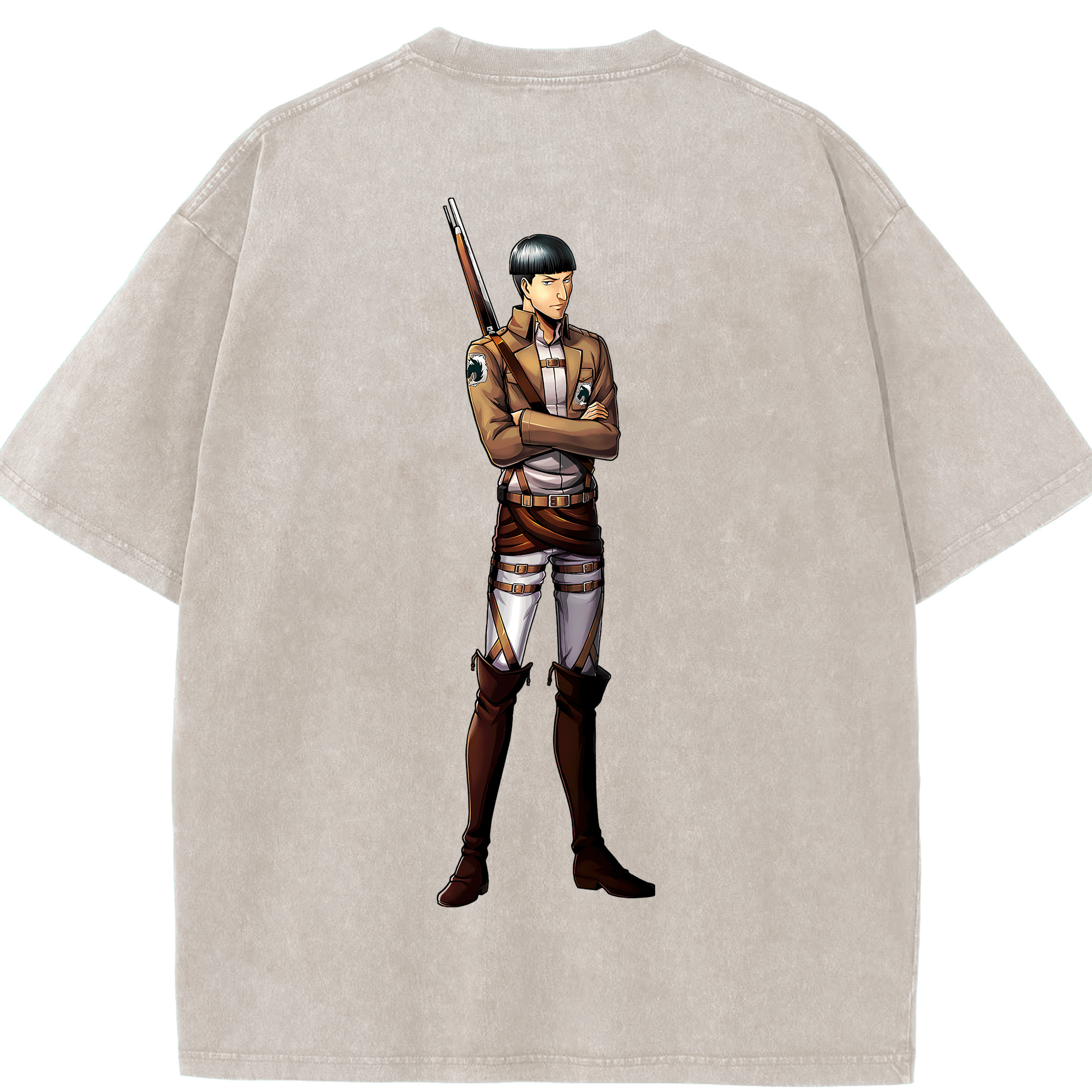 （画像用） 進撃の巨人 Attack on Titan 綿100% ヴィンテージ風 半袖Tシャツ（背面プリント）