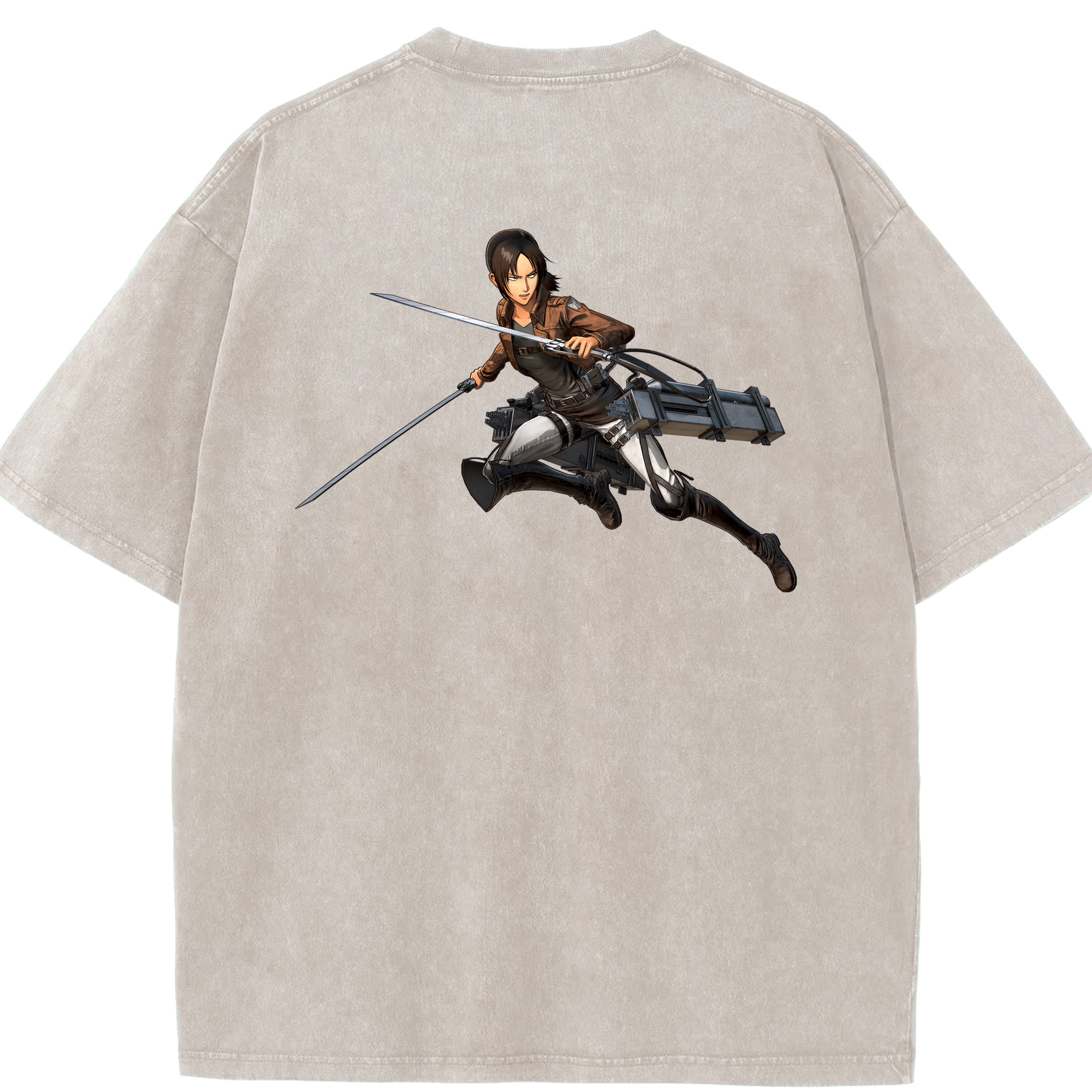 （画像用） 進撃の巨人 Attack on Titan 綿100% ヴィンテージ風 半袖Tシャツ（背面プリント）