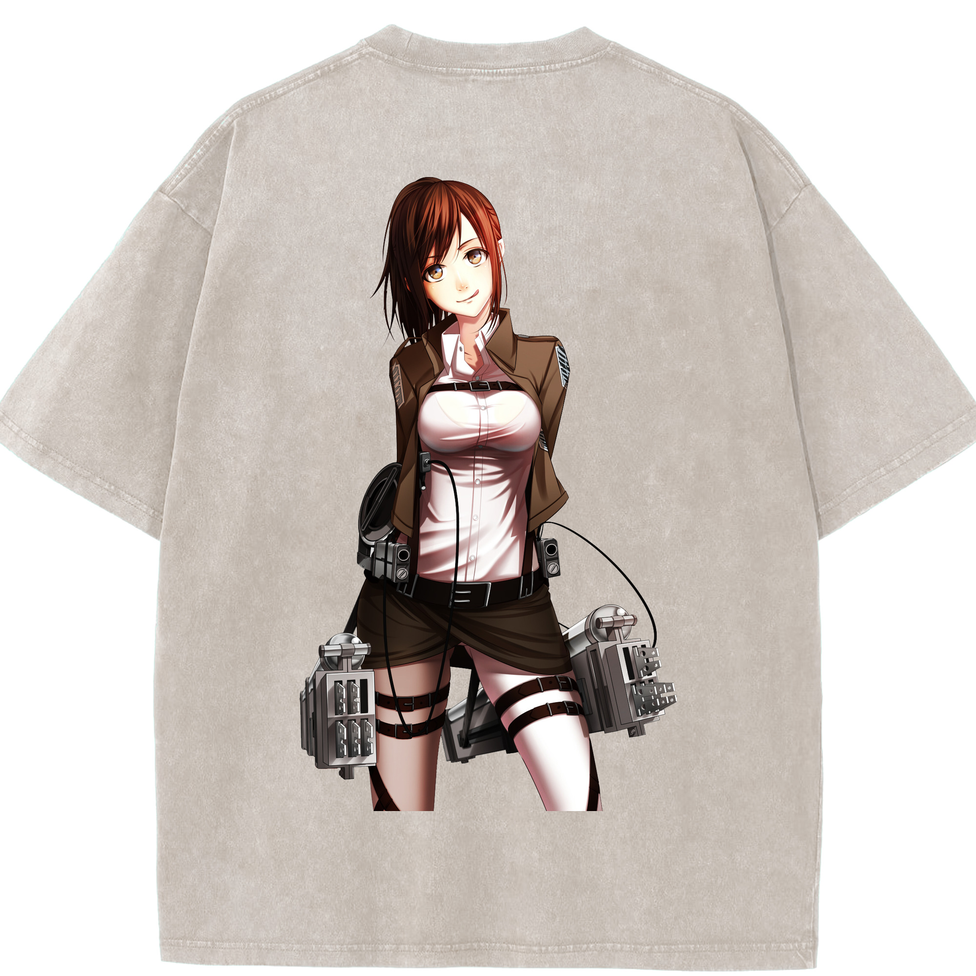 （画像用） 進撃の巨人 サシャ·ブラウス Attack on Titan Sasha Blaus 綿100% ヴィンテージ風 半袖Tシャツ（背面プリント）