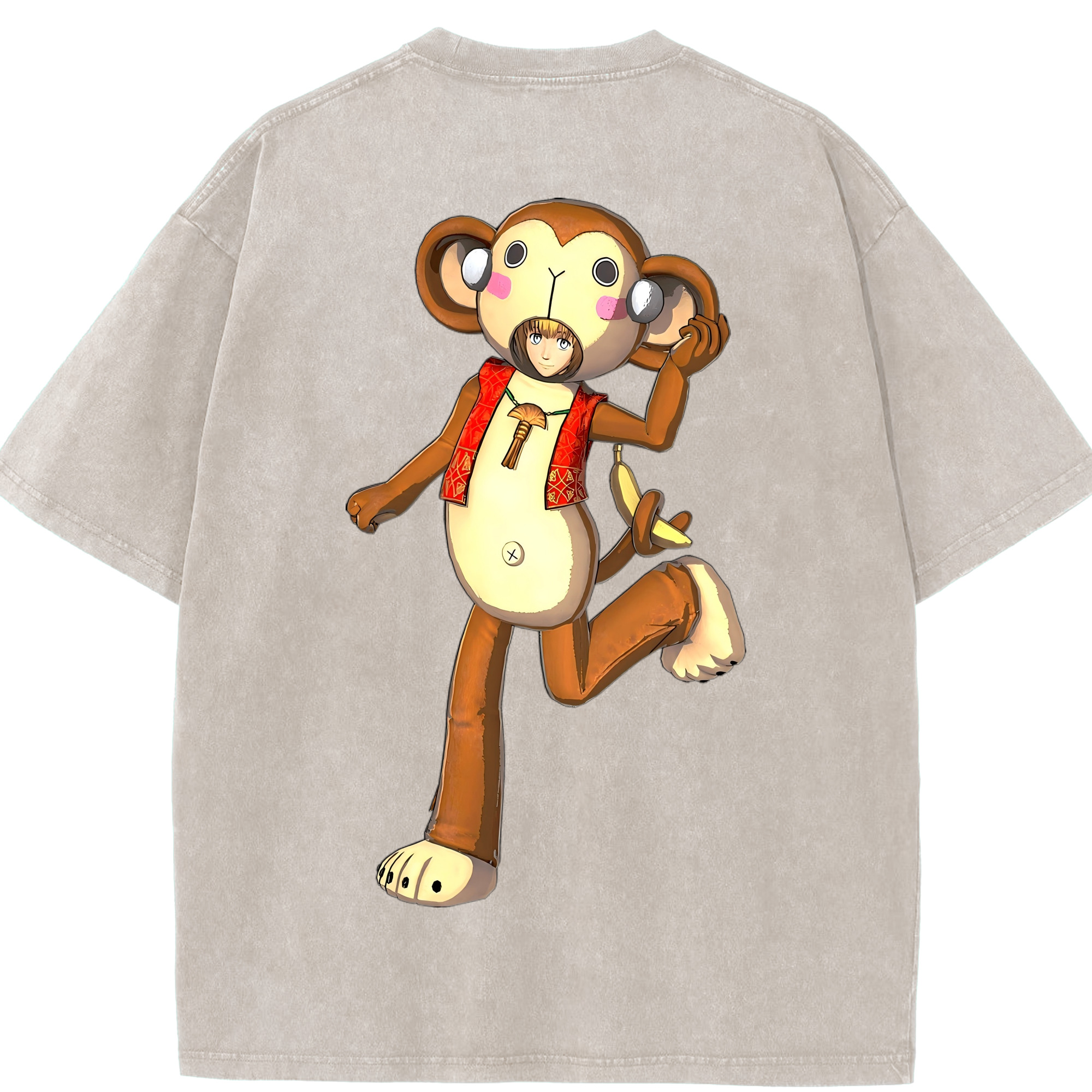 （画像用） 進撃の巨人 アルミン·アルレルト Attack on Titan Armin Arlert 綿100% ヴィンテージ風 半袖Tシャツ（背面プリント）
