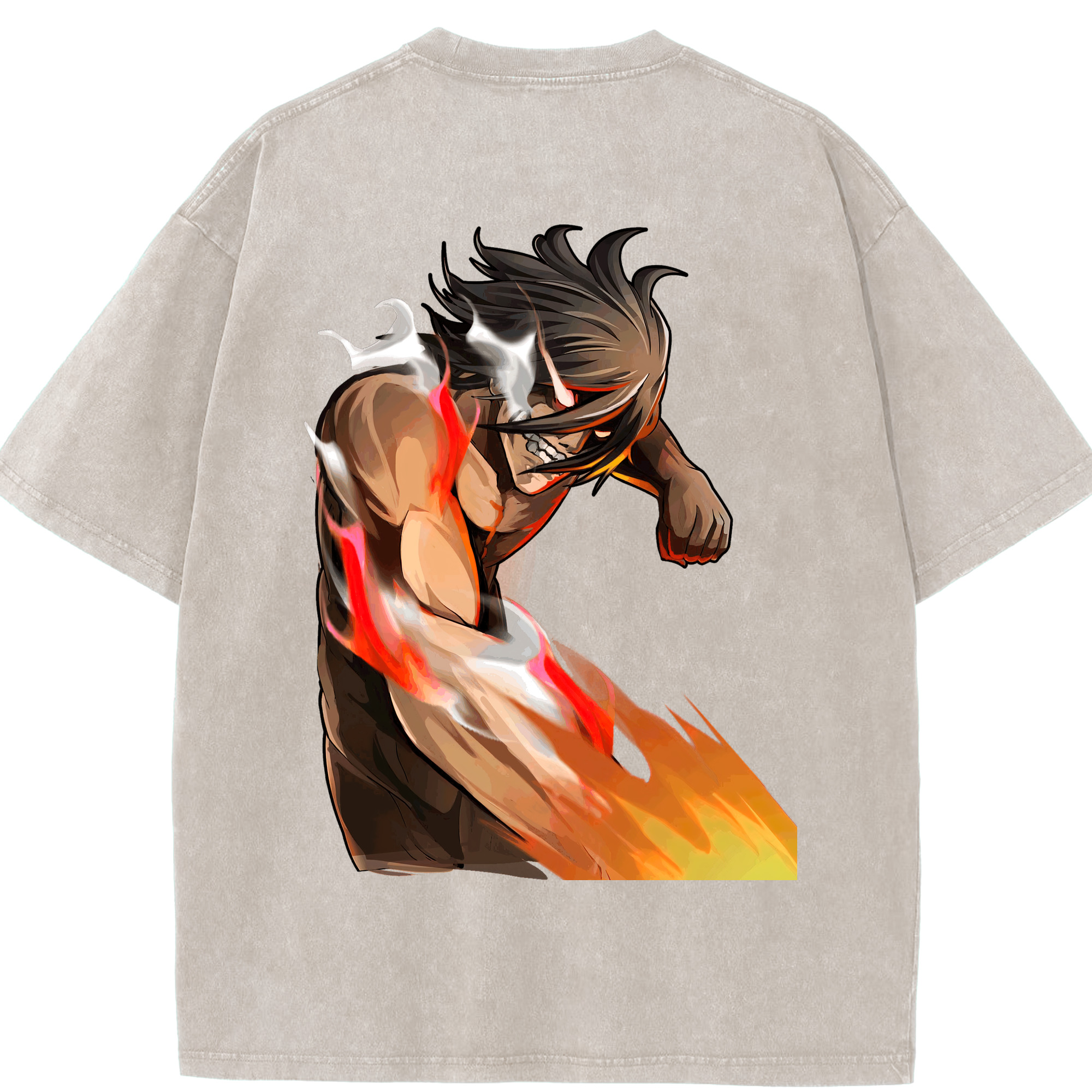 （画像用） 進撃の巨人 Attack on Titan 綿100% ヴィンテージ風 半袖Tシャツ（背面プリント）
