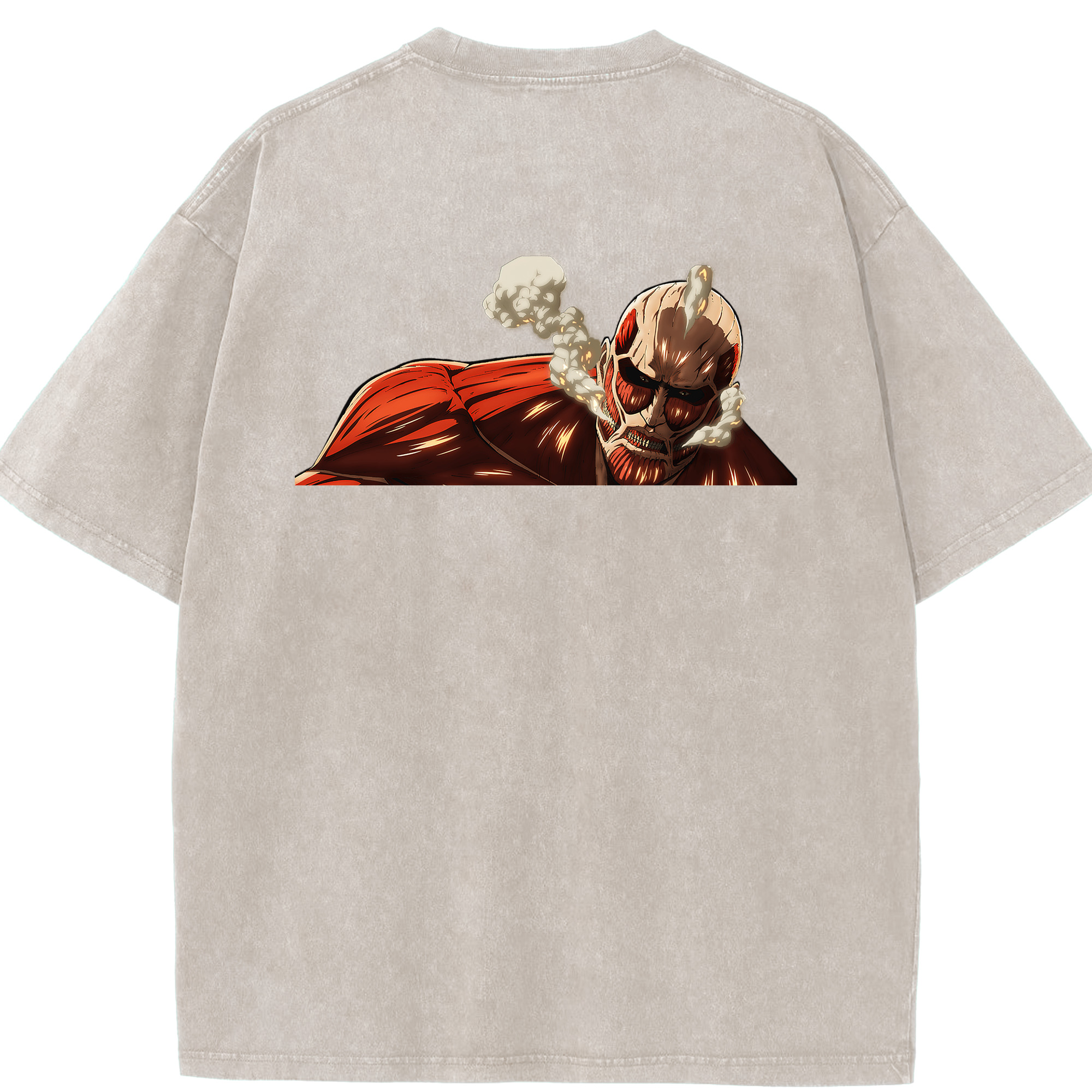 （画像用） 進撃の巨人 Attack on Titan 綿100% ヴィンテージ風 半袖Tシャツ（背面プリント）