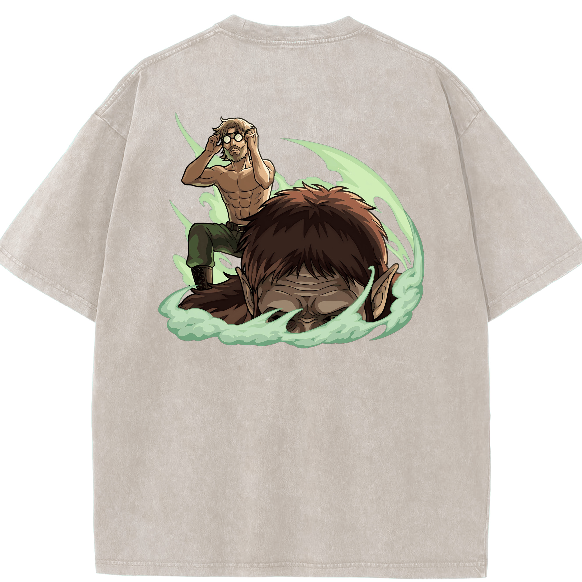 （画像用） 進撃の巨人 Attack on Titan 綿100% ヴィンテージ風 半袖Tシャツ（背面プリント）