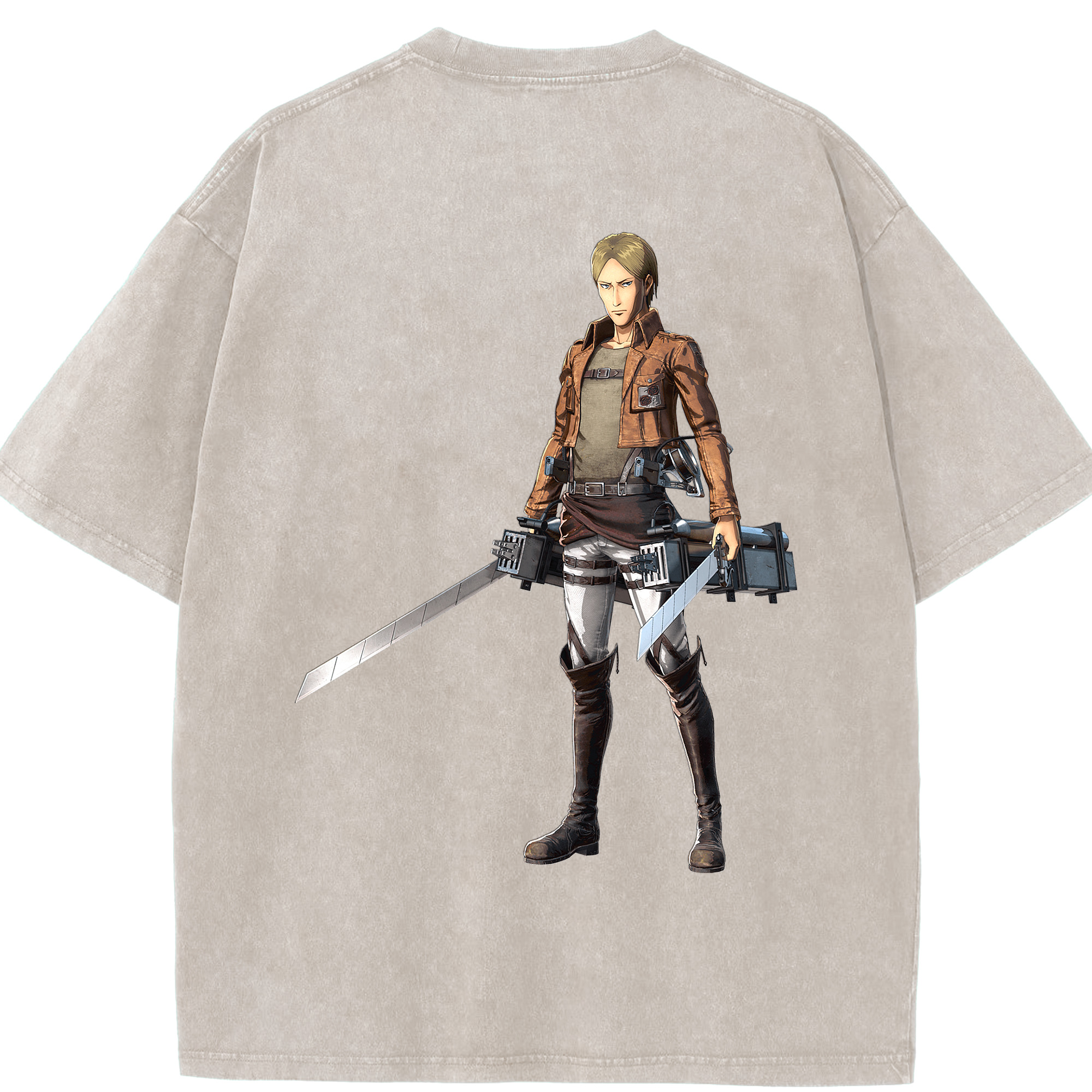 （画像用） 進撃の巨人 Attack on Titan 綿100% ヴィンテージ風 半袖Tシャツ（背面プリント）