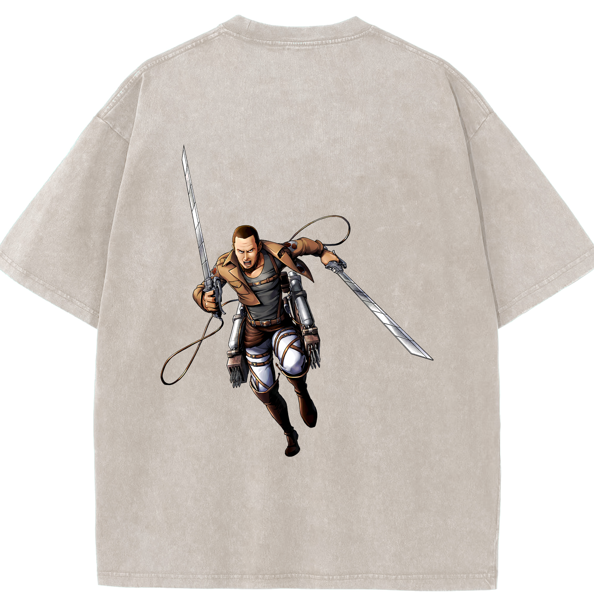 （画像用） 進撃の巨人 Attack on Titan 綿100% ヴィンテージ風 半袖Tシャツ（背面プリント）