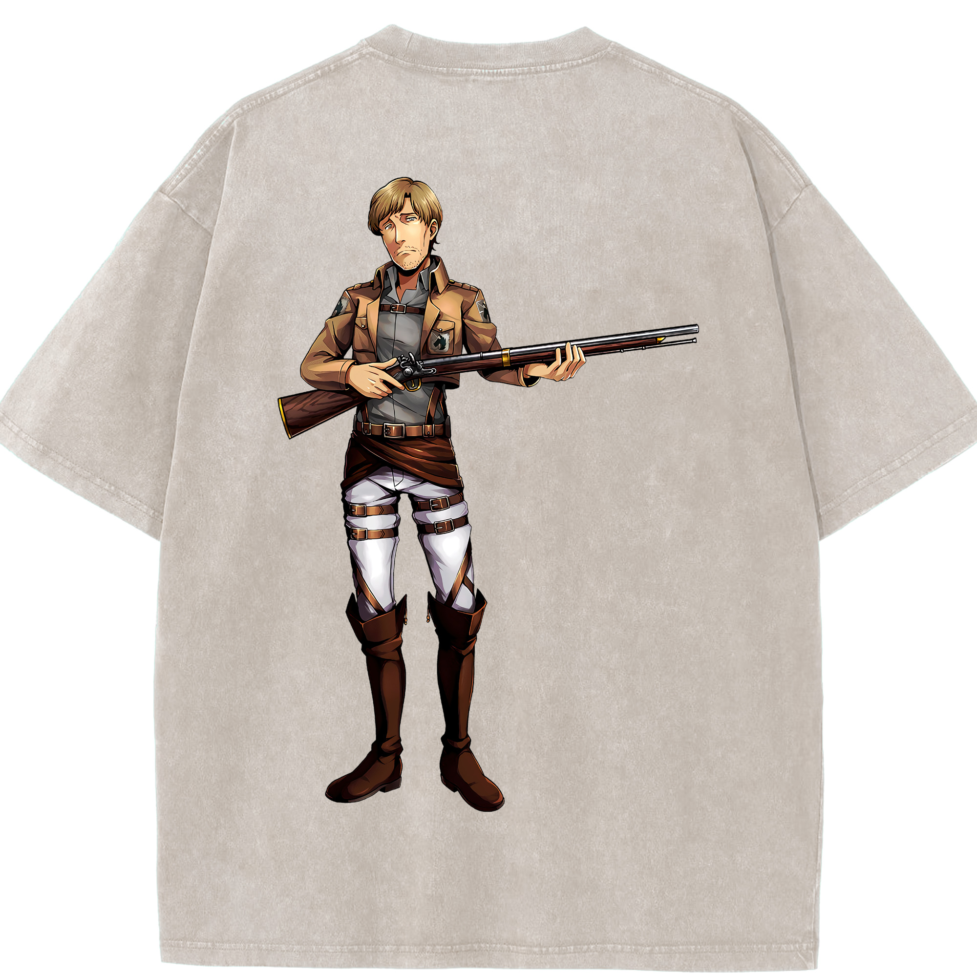 （画像用） 進撃の巨人 Attack on Titan 綿100% ヴィンテージ風 半袖Tシャツ（背面プリント）