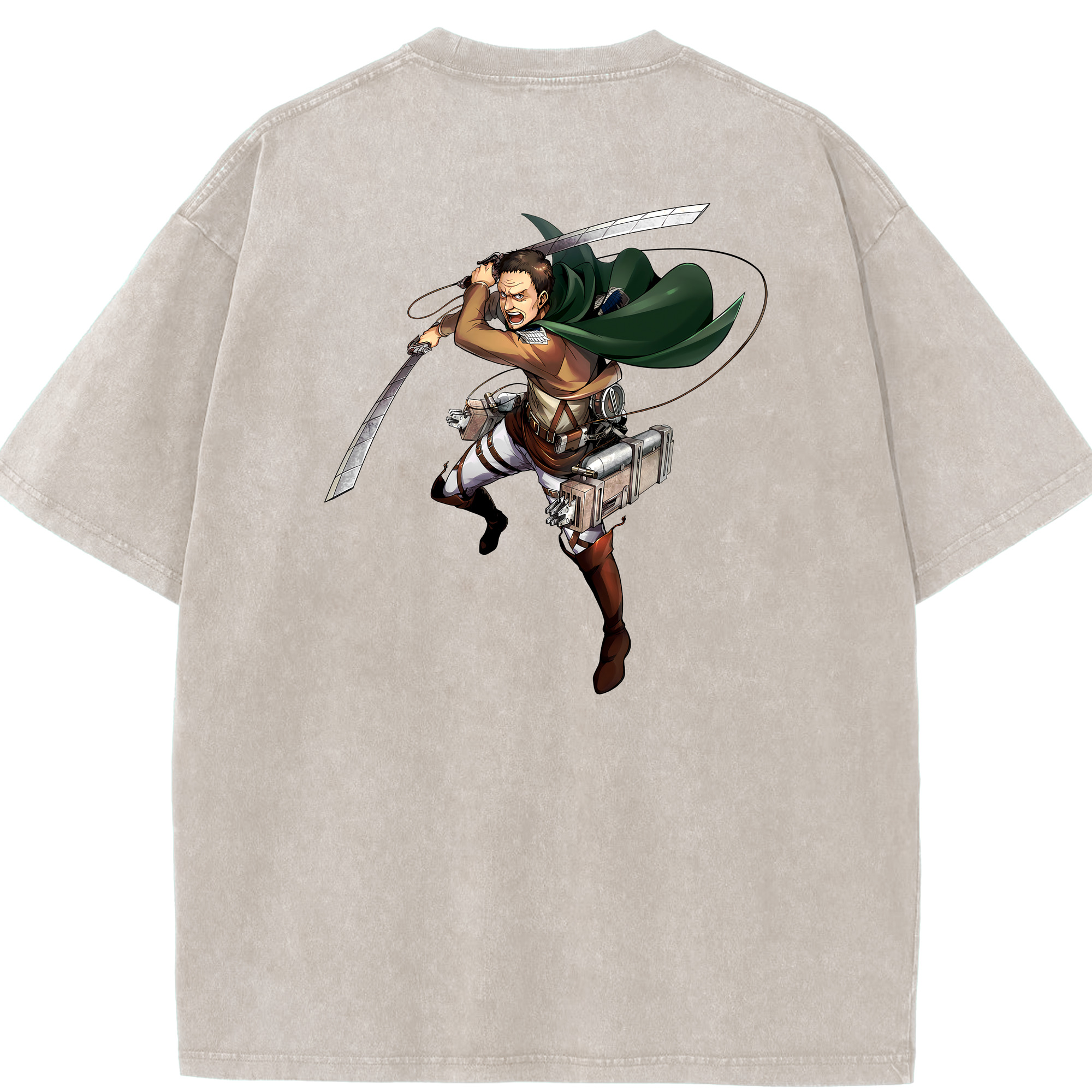 （画像用） 進撃の巨人 Attack on Titan 綿100% ヴィンテージ風 半袖Tシャツ（背面プリント）