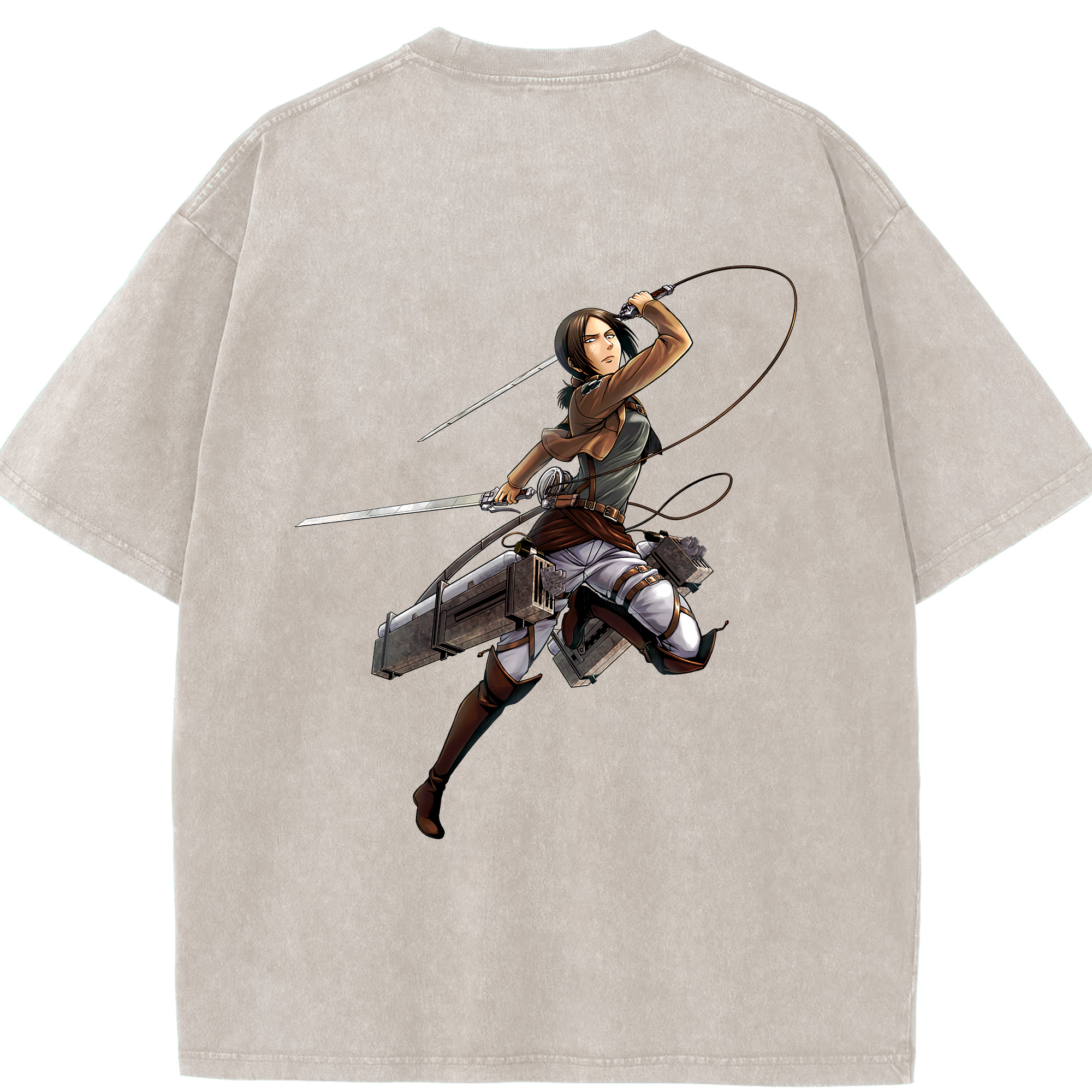 （画像用） 進撃の巨人 Attack on Titan 綿100% ヴィンテージ風 半袖Tシャツ（背面プリント）