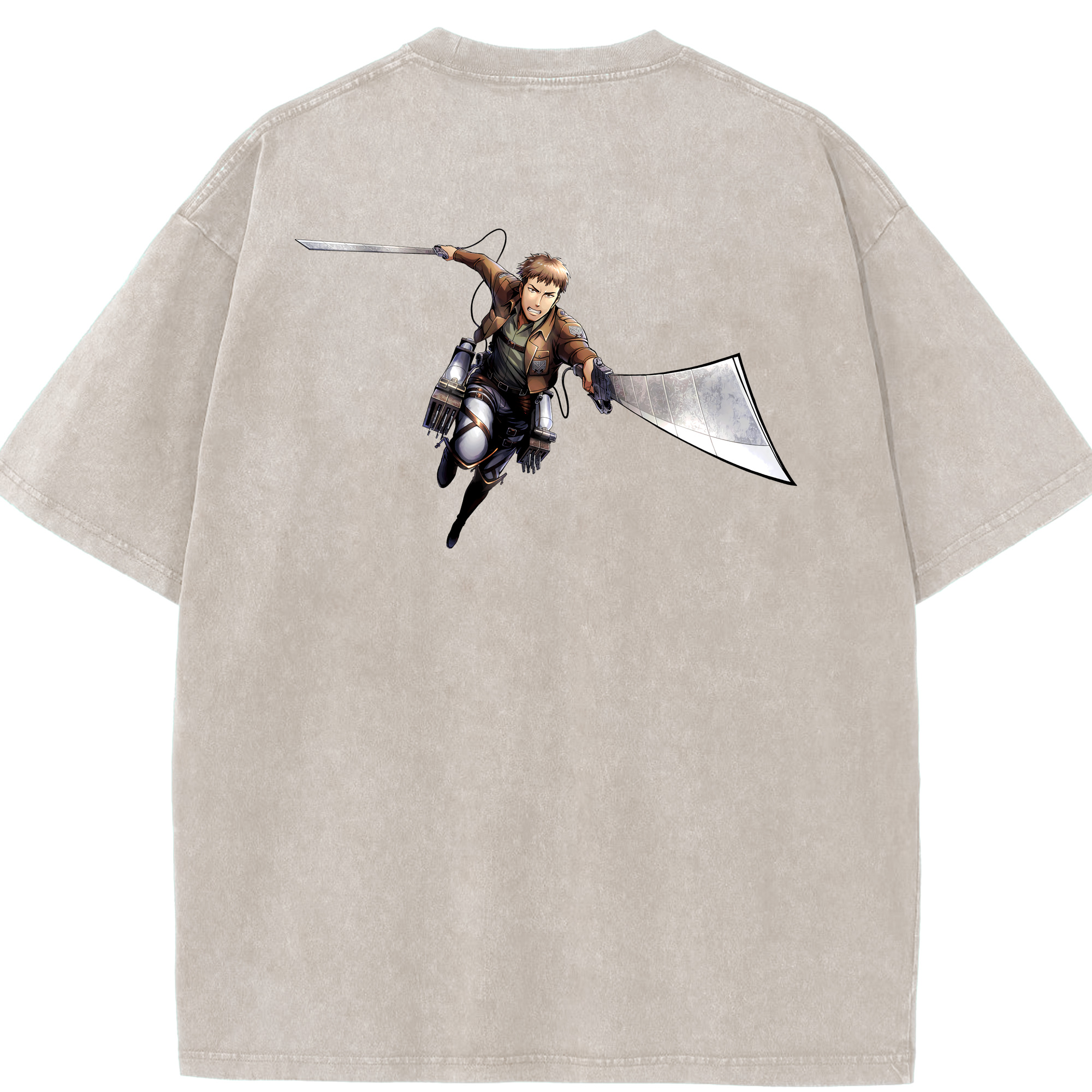 （画像用） 進撃の巨人 Attack on Titan 綿100% ヴィンテージ風 半袖Tシャツ（背面プリント）