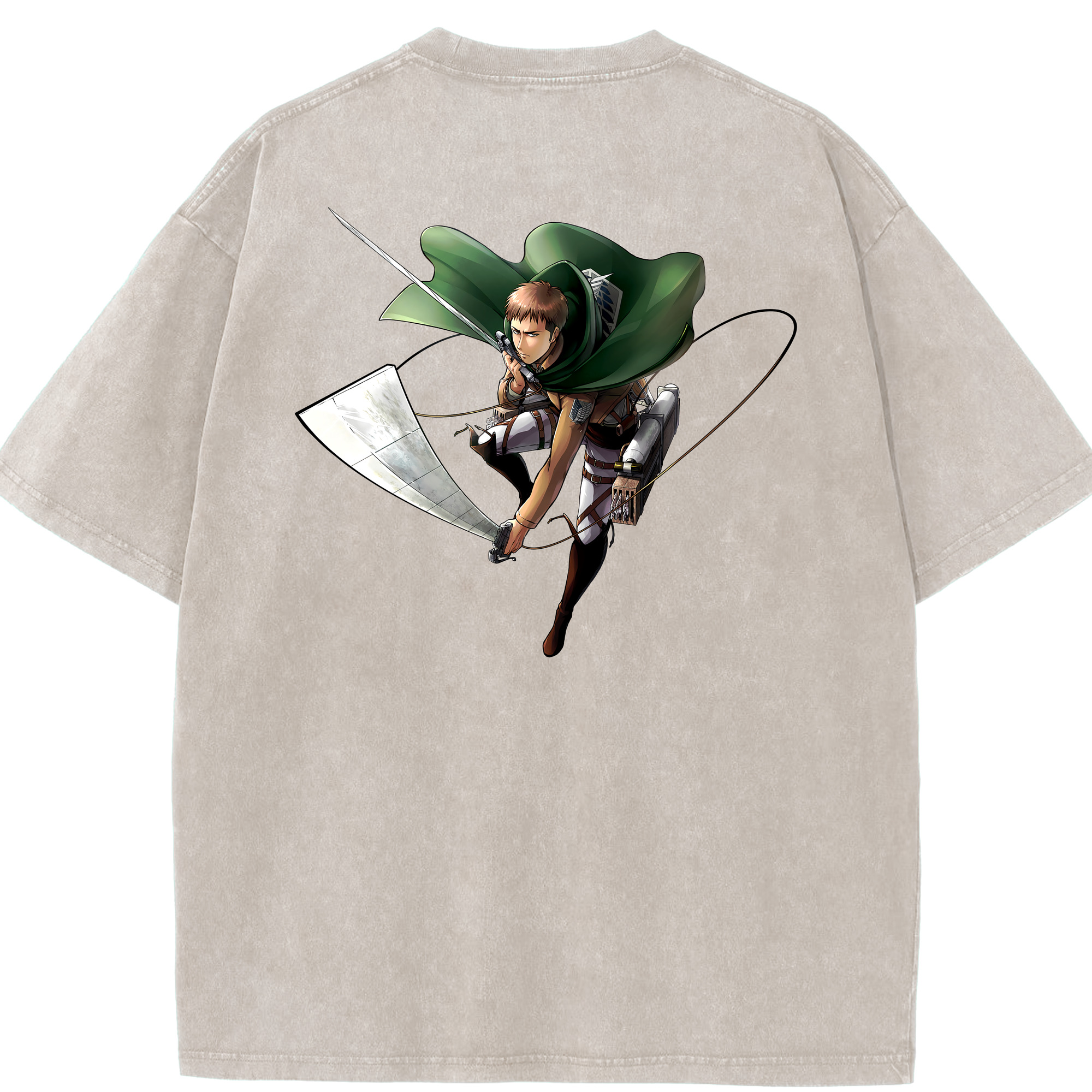 （画像用） 進撃の巨人 Attack on Titan 綿100% ヴィンテージ風 半袖Tシャツ（背面プリント）