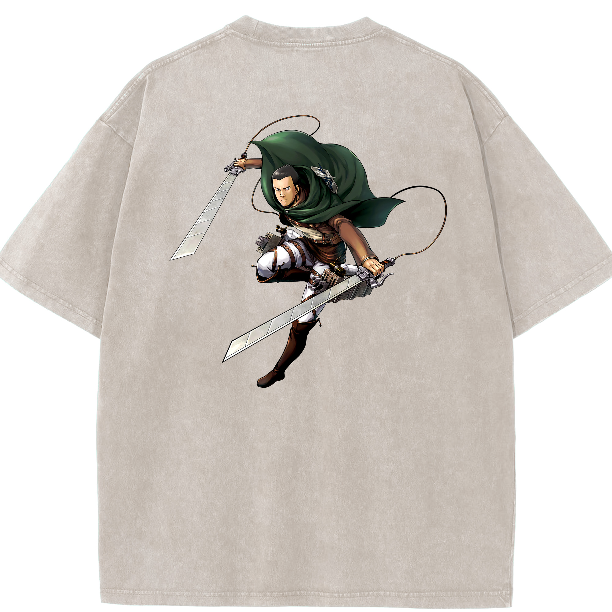 （画像用） 進撃の巨人 Attack on Titan 綿100% ヴィンテージ風 半袖Tシャツ（背面プリント）