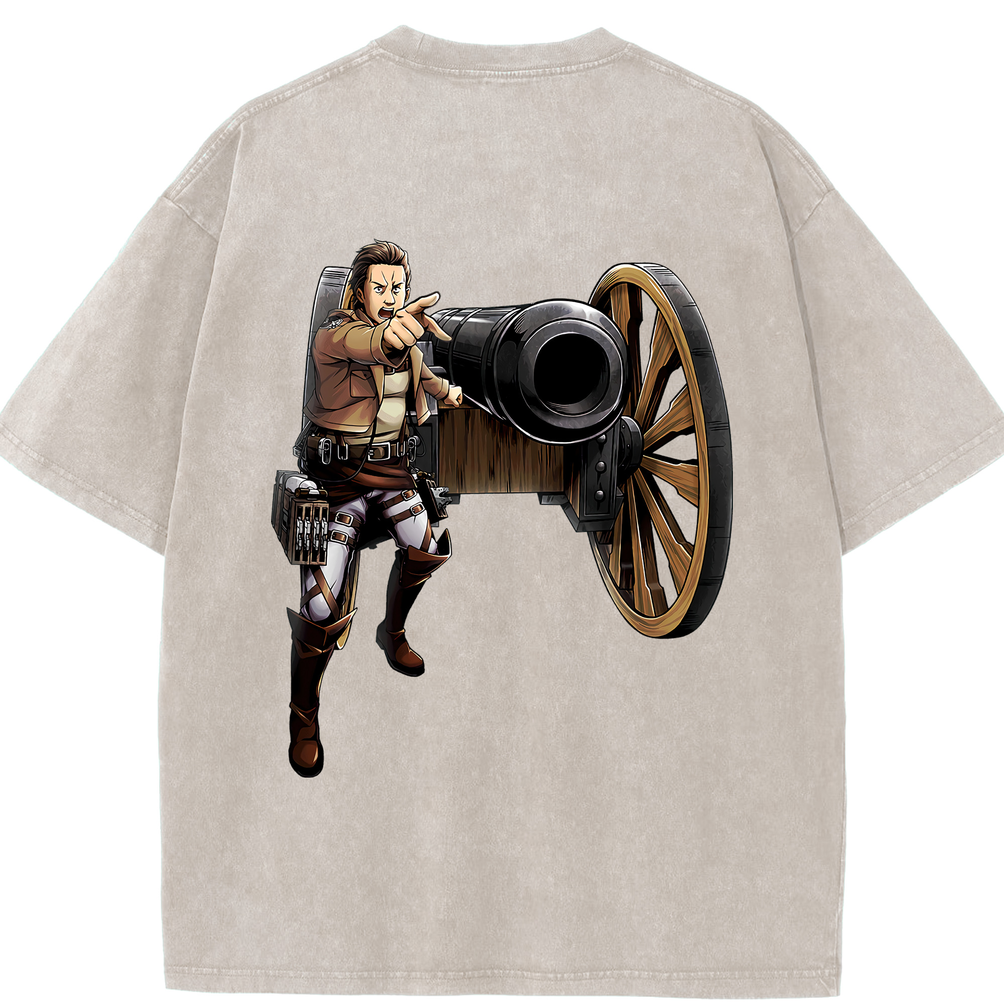 （画像用） 進撃の巨人 Attack on Titan 綿100% ヴィンテージ風 半袖Tシャツ（背面プリント）