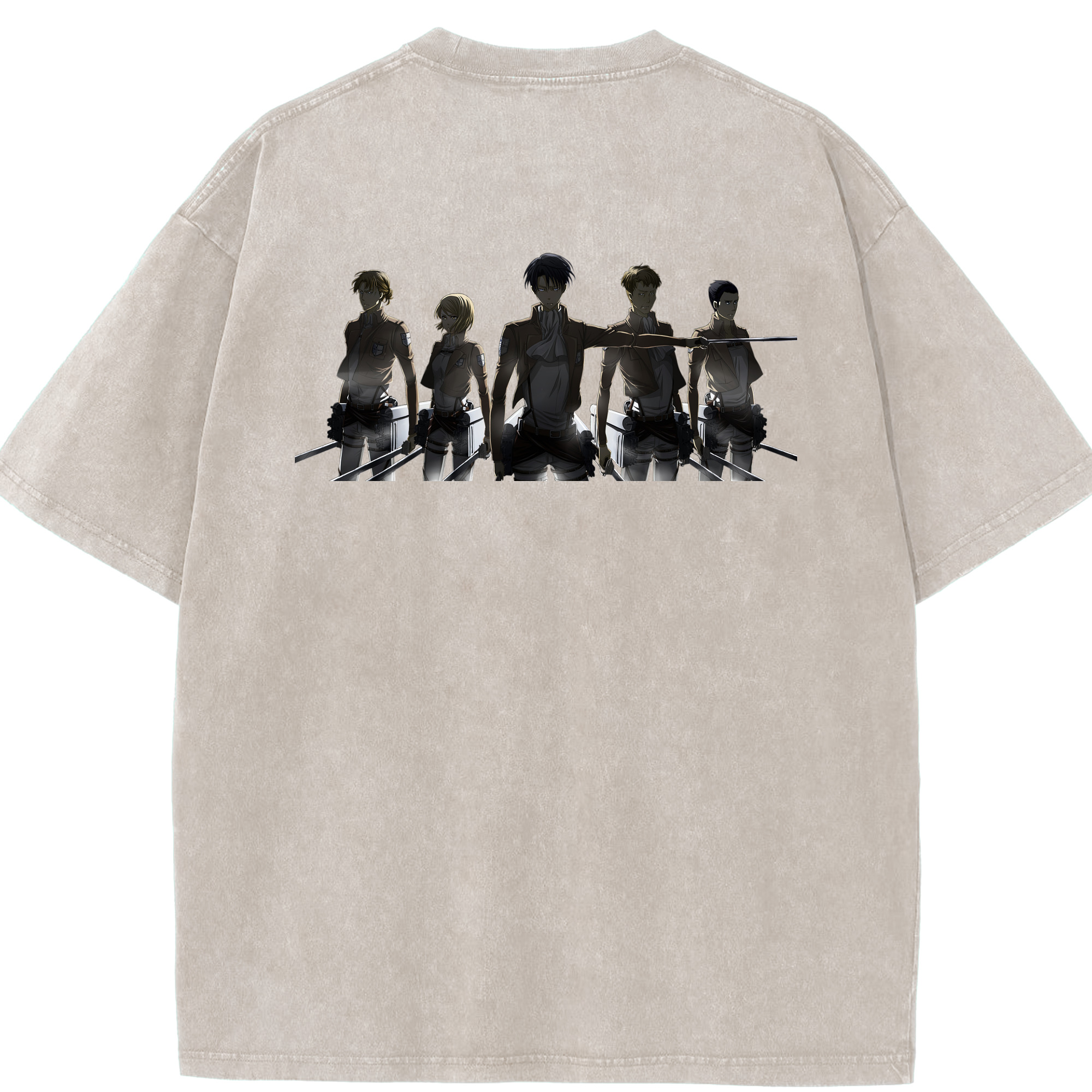 （画像用） 進撃の巨人 Attack on Titan 綿100% ヴィンテージ風 半袖Tシャツ（背面プリント）