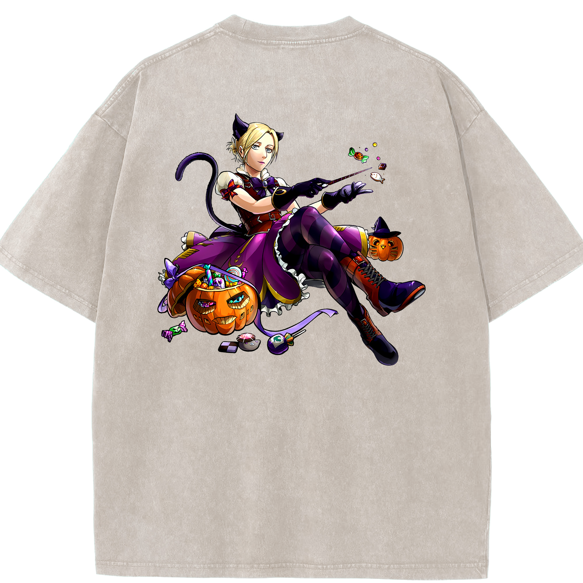（画像用） 進撃の巨人 アニ・レオンハート Attack on Titan Annie Leonhart 綿100% ヴィンテージ風 半袖Tシャツ（背面プリント）