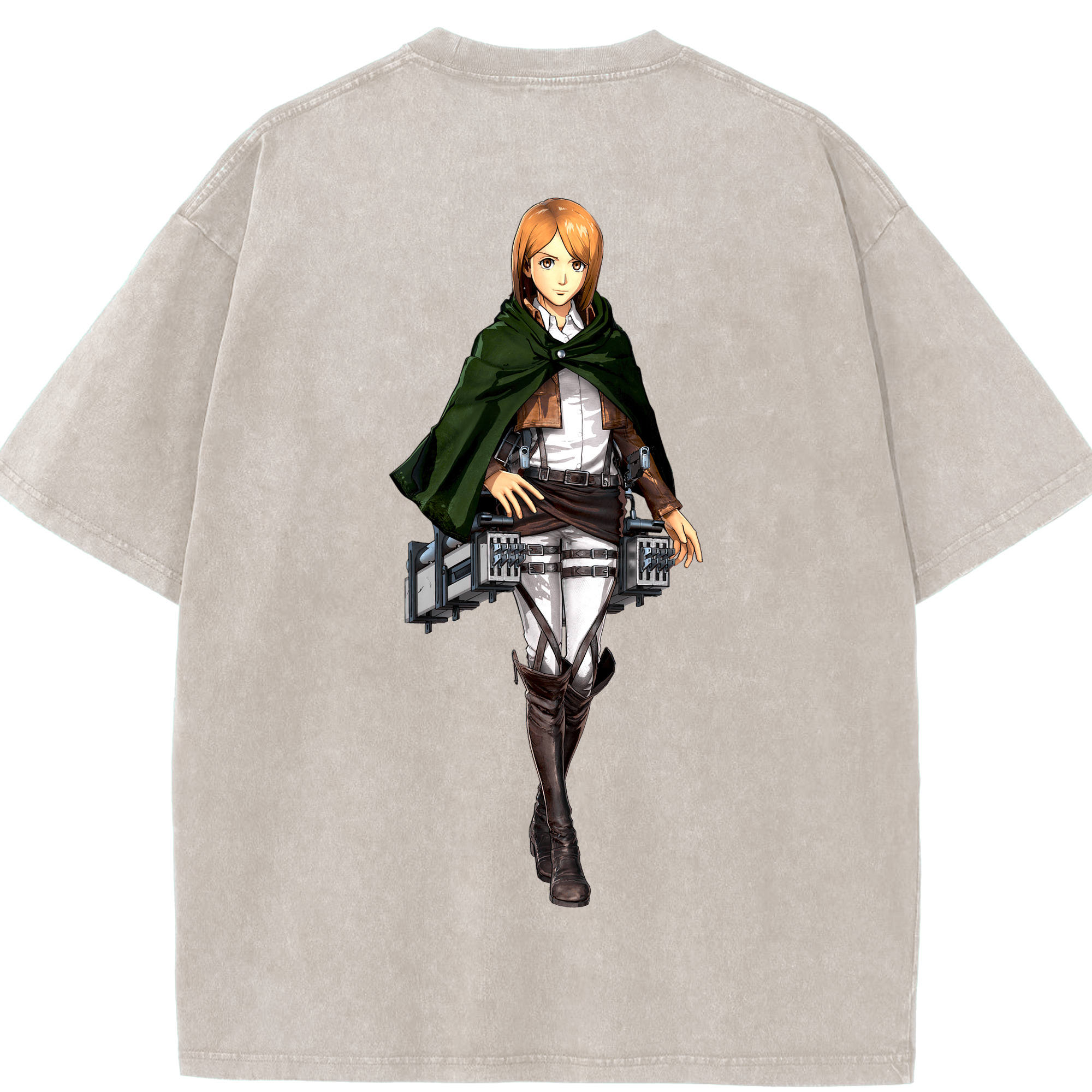 （画像用） 進撃の巨人 ペトラ·ラル Attack on Titan Petra Rall 綿100% ヴィンテージ風 半袖Tシャツ（背面プリント）