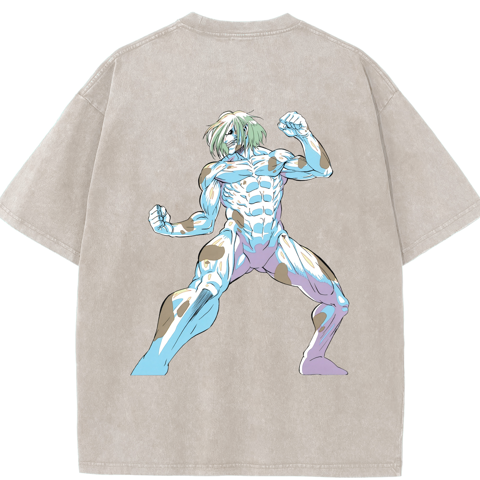 （画像用） 進撃の巨人 Attack on Titan 綿100% ヴィンテージ風 半袖Tシャツ（背面プリント）