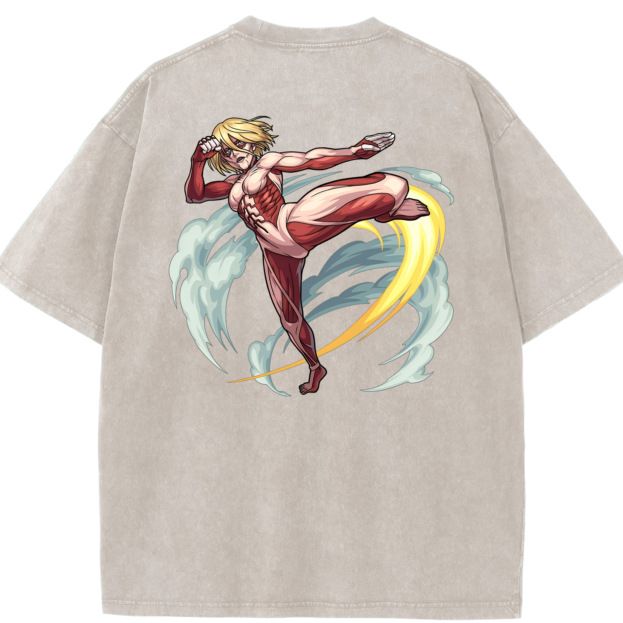（画像用） 進撃の巨人 Attack on Titan 綿100% ヴィンテージ風 半袖Tシャツ（背面プリント）