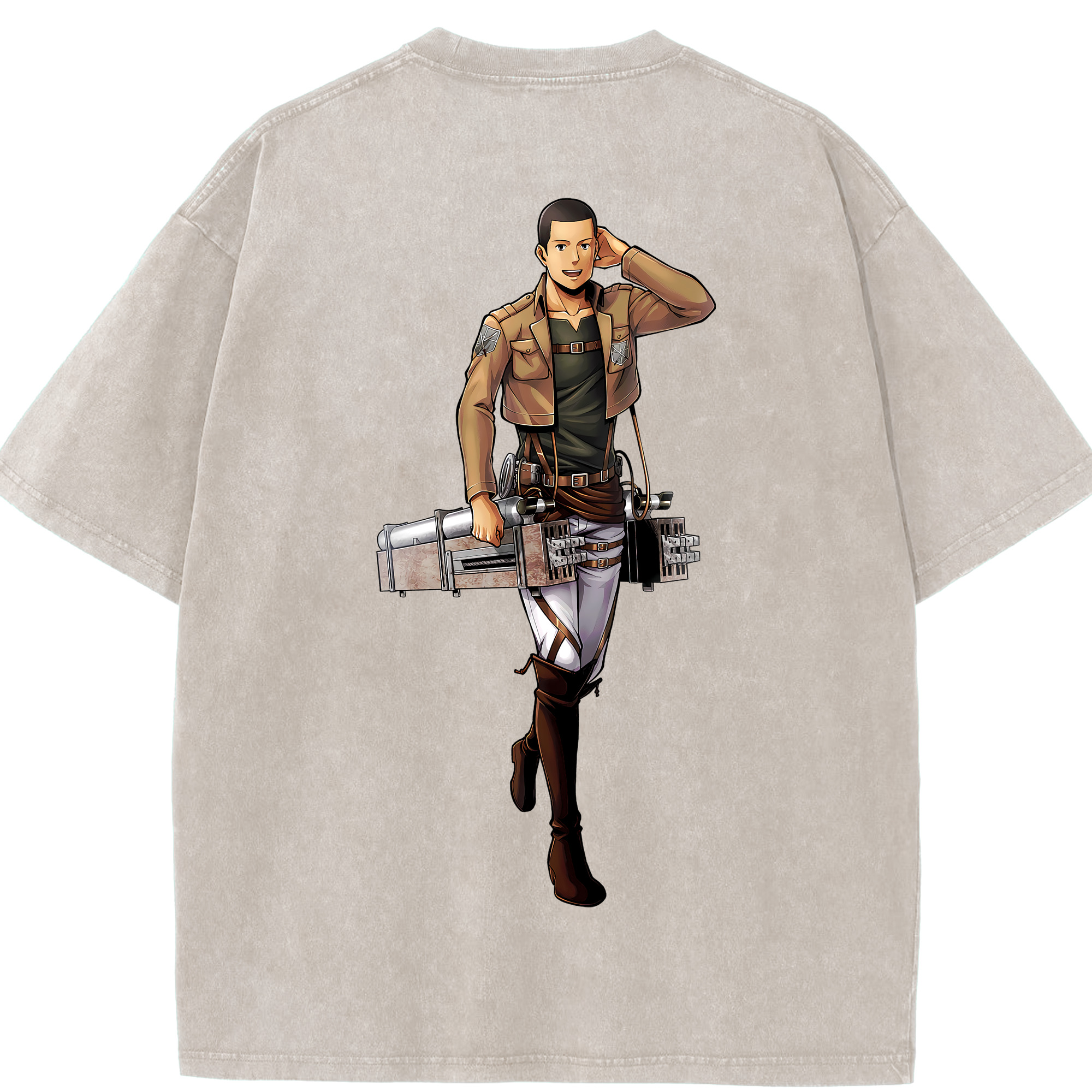 （画像用） 進撃の巨人 Attack on Titan 綿100% ヴィンテージ風 半袖Tシャツ（背面プリント）