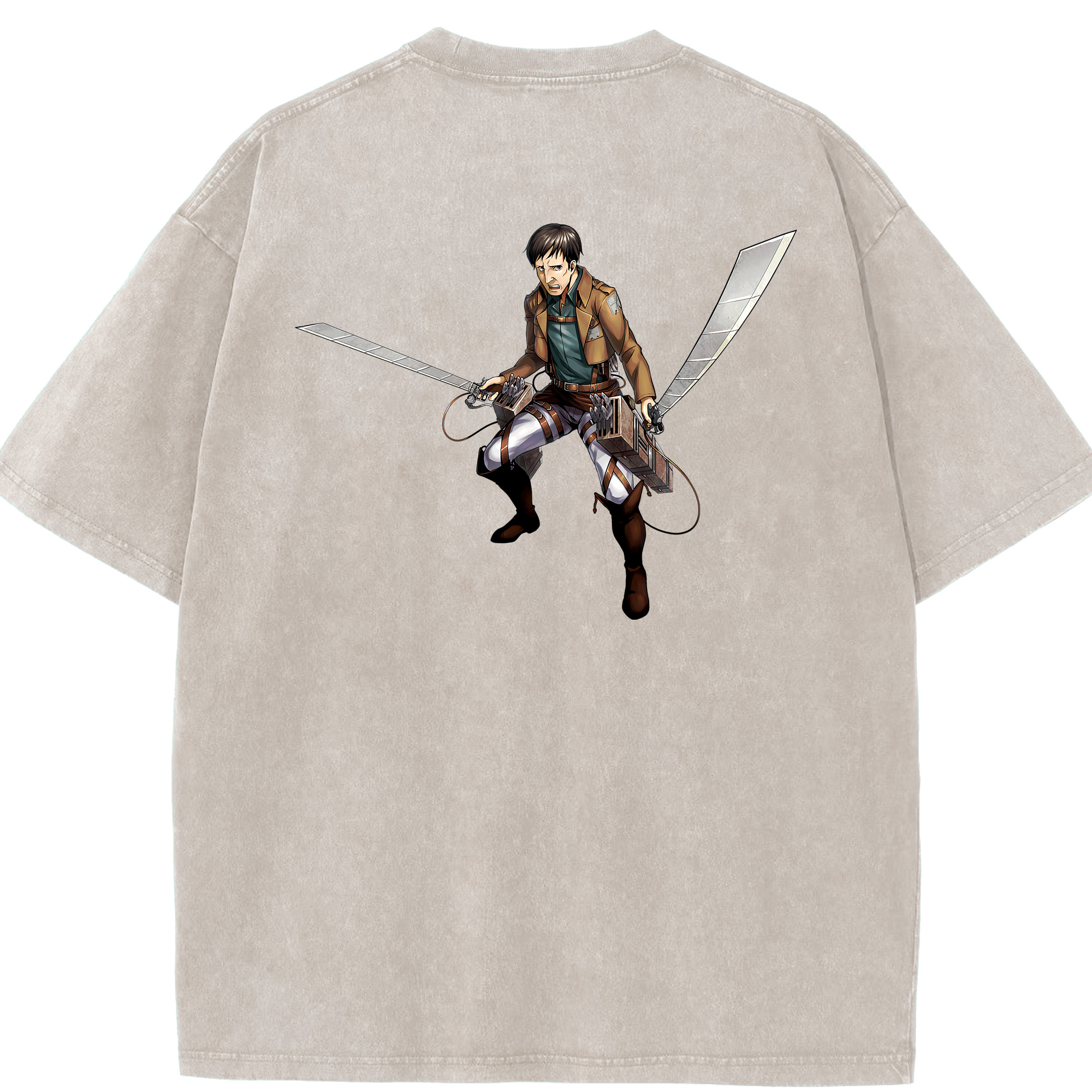 （画像用） 進撃の巨人 Attack on Titan 綿100% ヴィンテージ風 半袖Tシャツ（背面プリント）