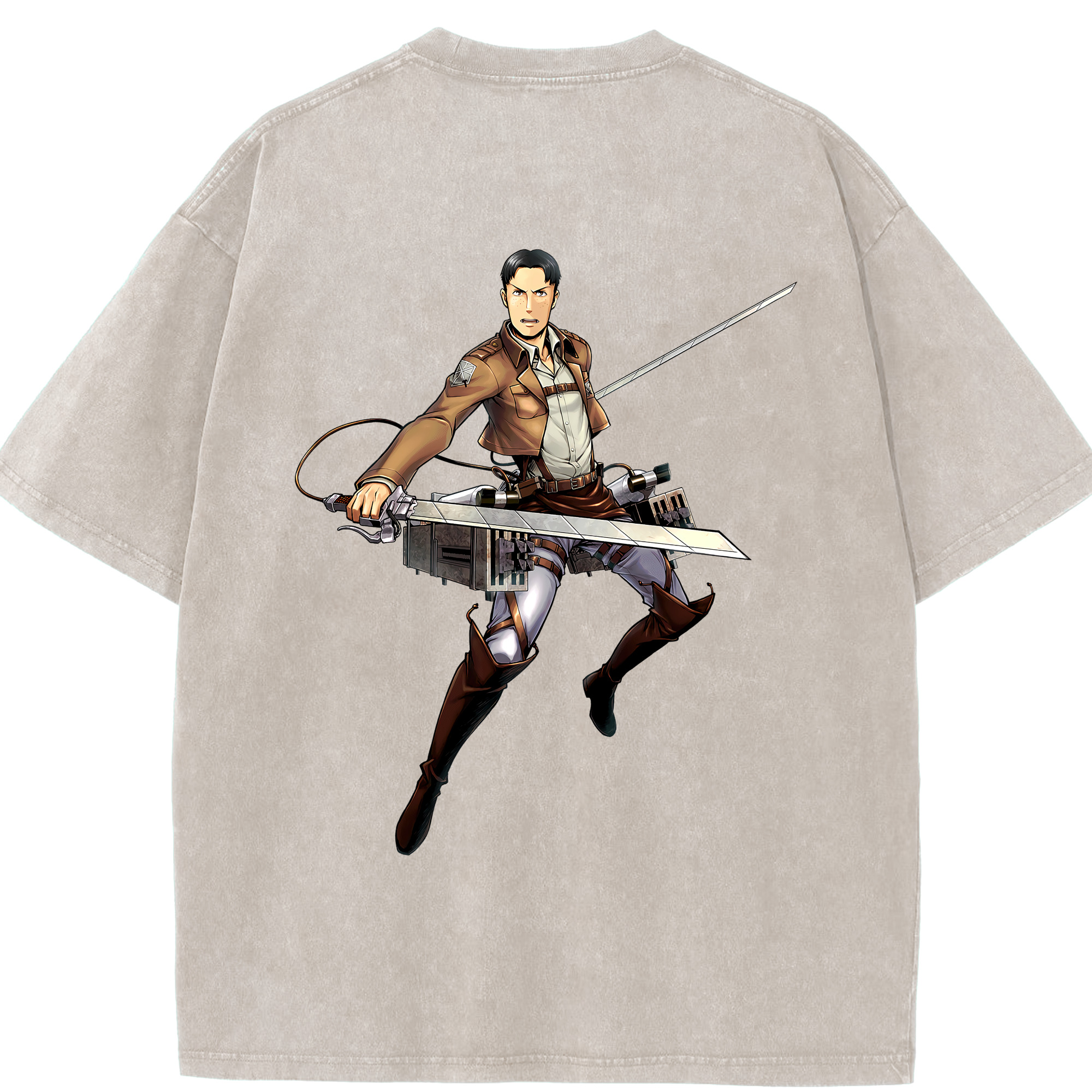 （画像用） 進撃の巨人 Attack on Titan 綿100% ヴィンテージ風 半袖Tシャツ（背面プリント）