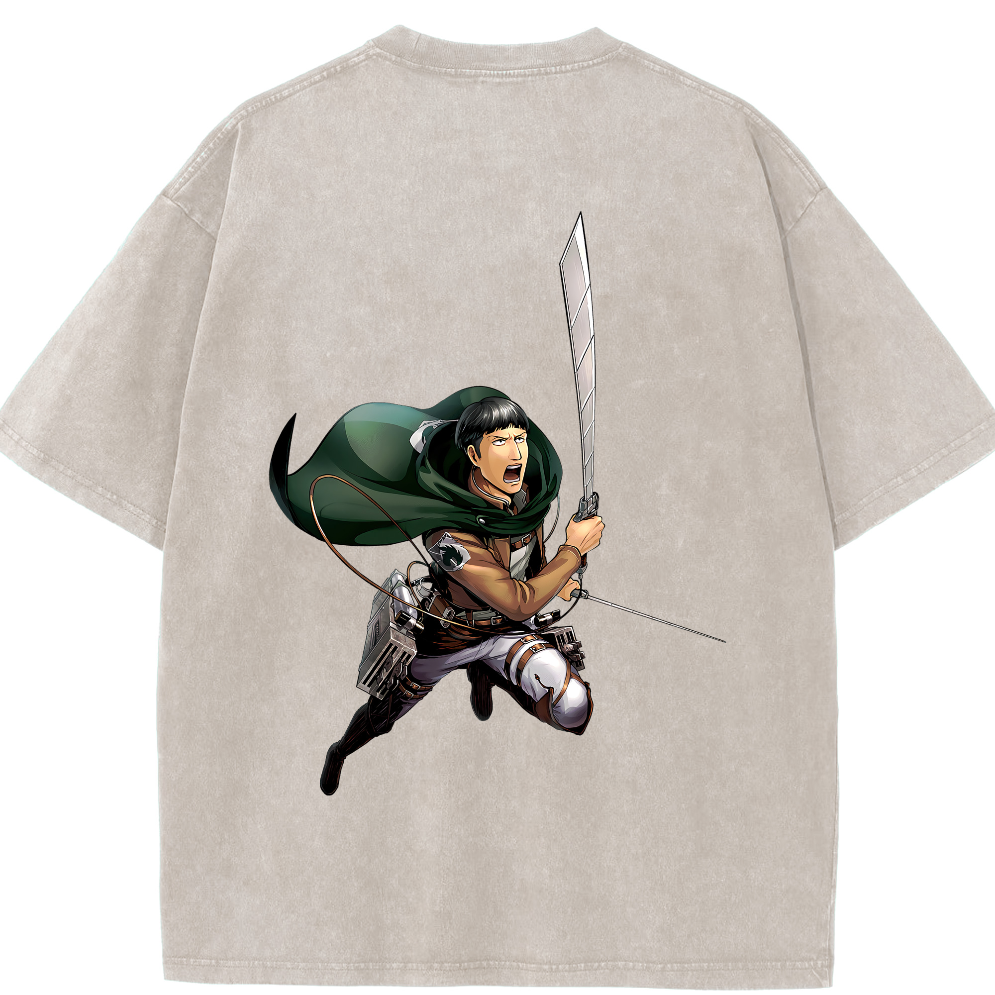 （画像用） 進撃の巨人 Attack on Titan 綿100% ヴィンテージ風 半袖Tシャツ（背面プリント）