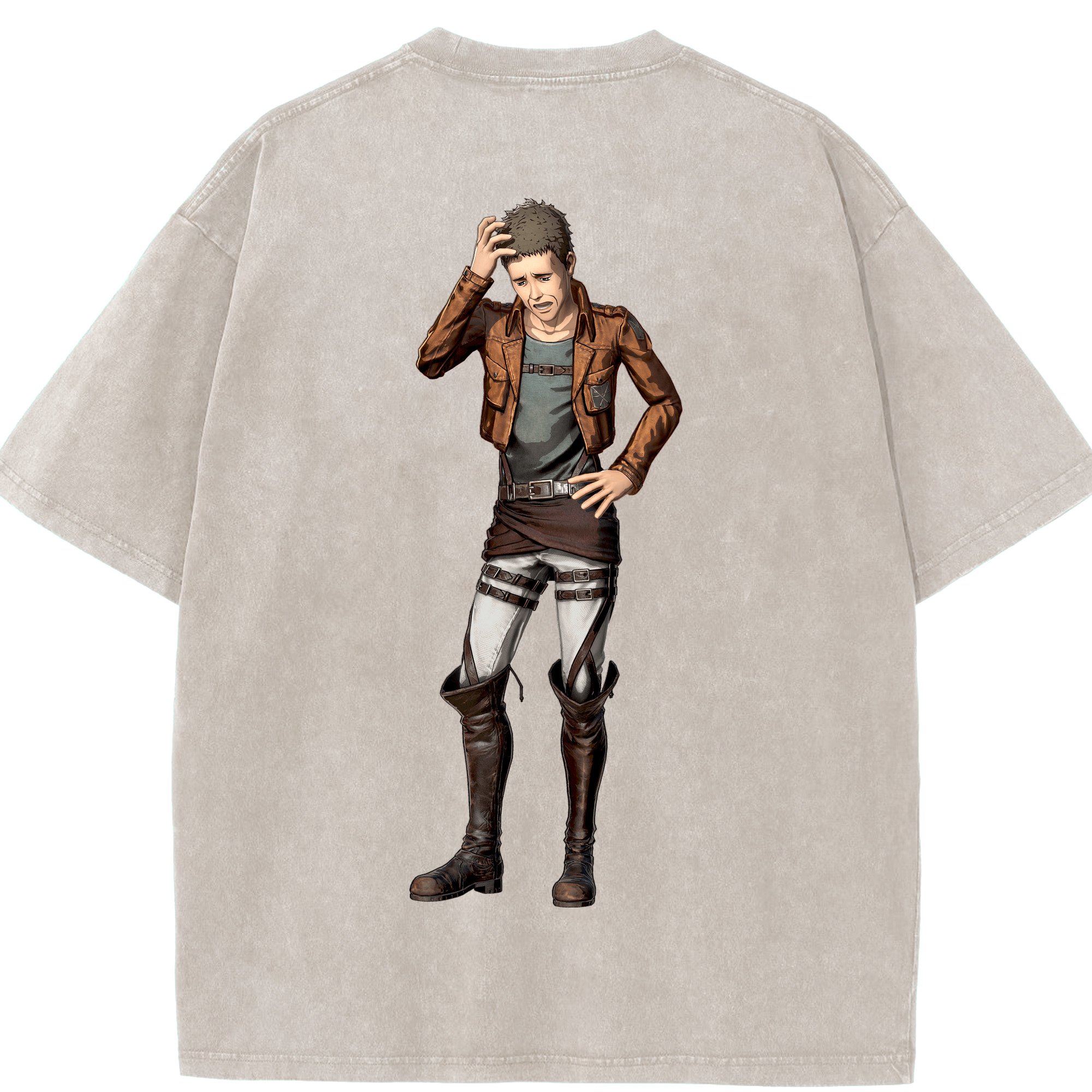 （画像用） 進撃の巨人 Attack on Titan 綿100% ヴィンテージ風 半袖Tシャツ（背面プリント）