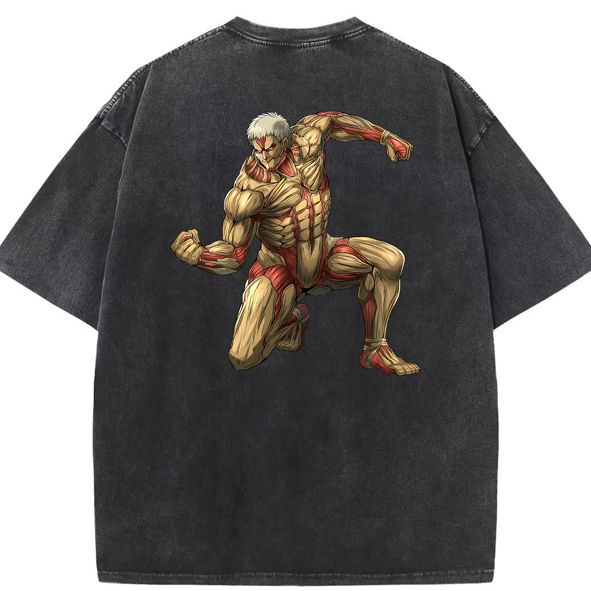 （画像用） 進撃の巨人 Attack on Titan 綿100% ヴィンテージ風 半袖Tシャツ（背面プリント）