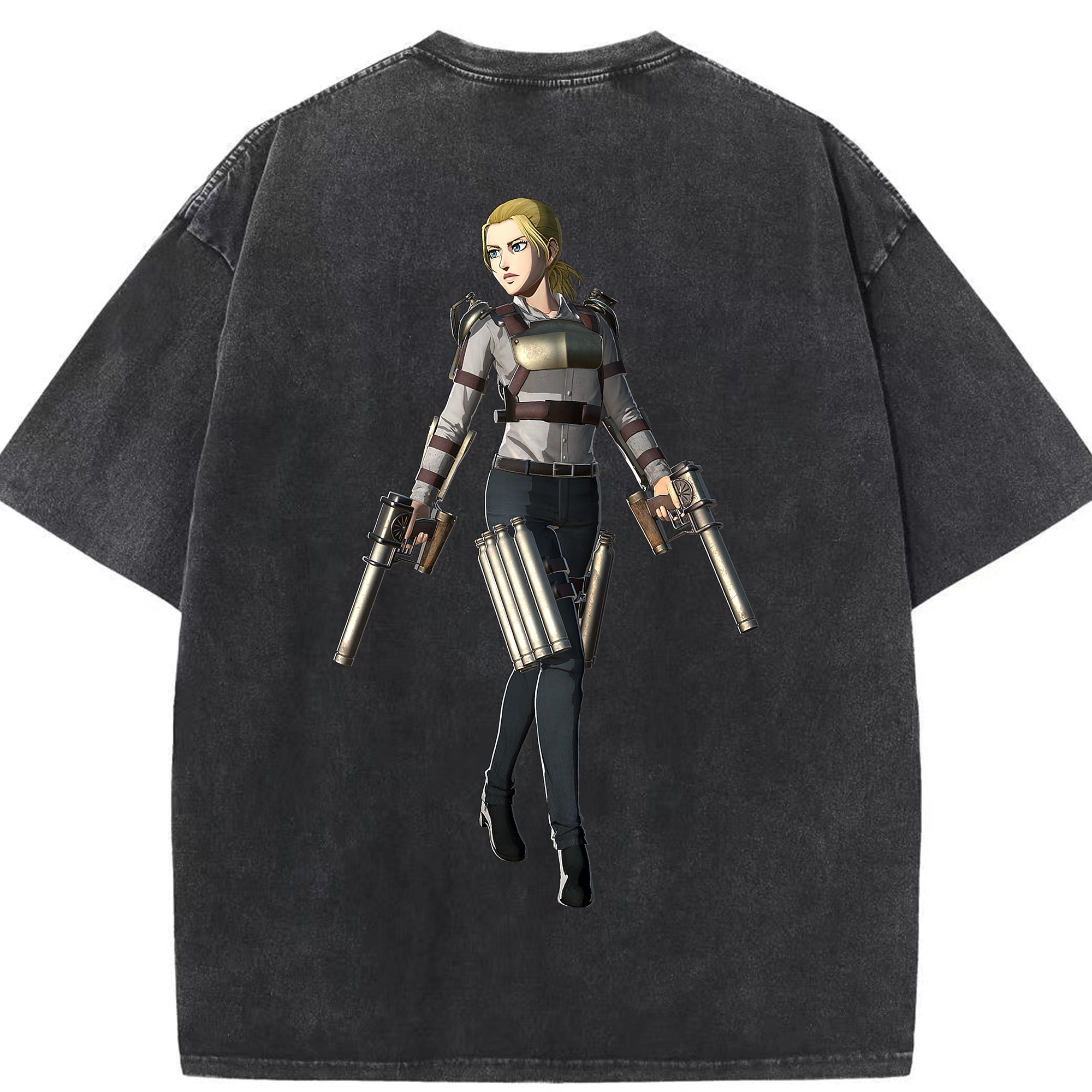 （画像用） 進撃の巨人 Attack on Titan 綿100% ヴィンテージ風 半袖Tシャツ（背面プリント）