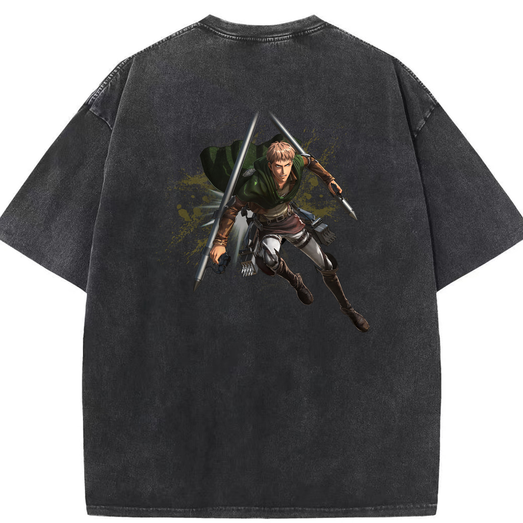 （画像用） 進撃の巨人 ジャン・キルシュタイン Attack on Titan Jean Kirstein 綿100% ヴィンテージ風 半袖Tシャツ（背面プリント）