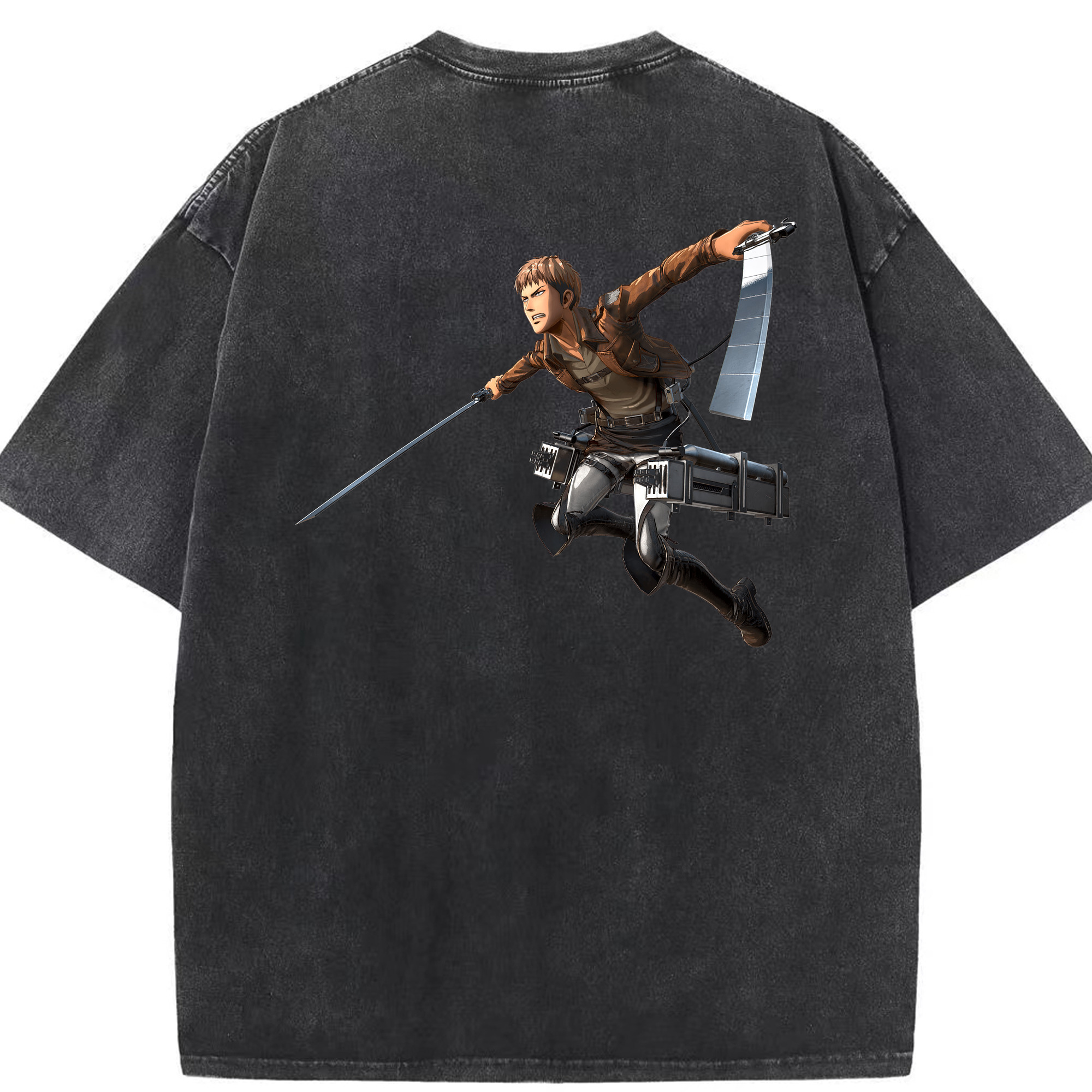 （画像用） 進撃の巨人 ジャン・キルシュタイン Attack on Titan Jean Kirstein 綿100% ヴィンテージ風 半袖Tシャツ（背面プリント）