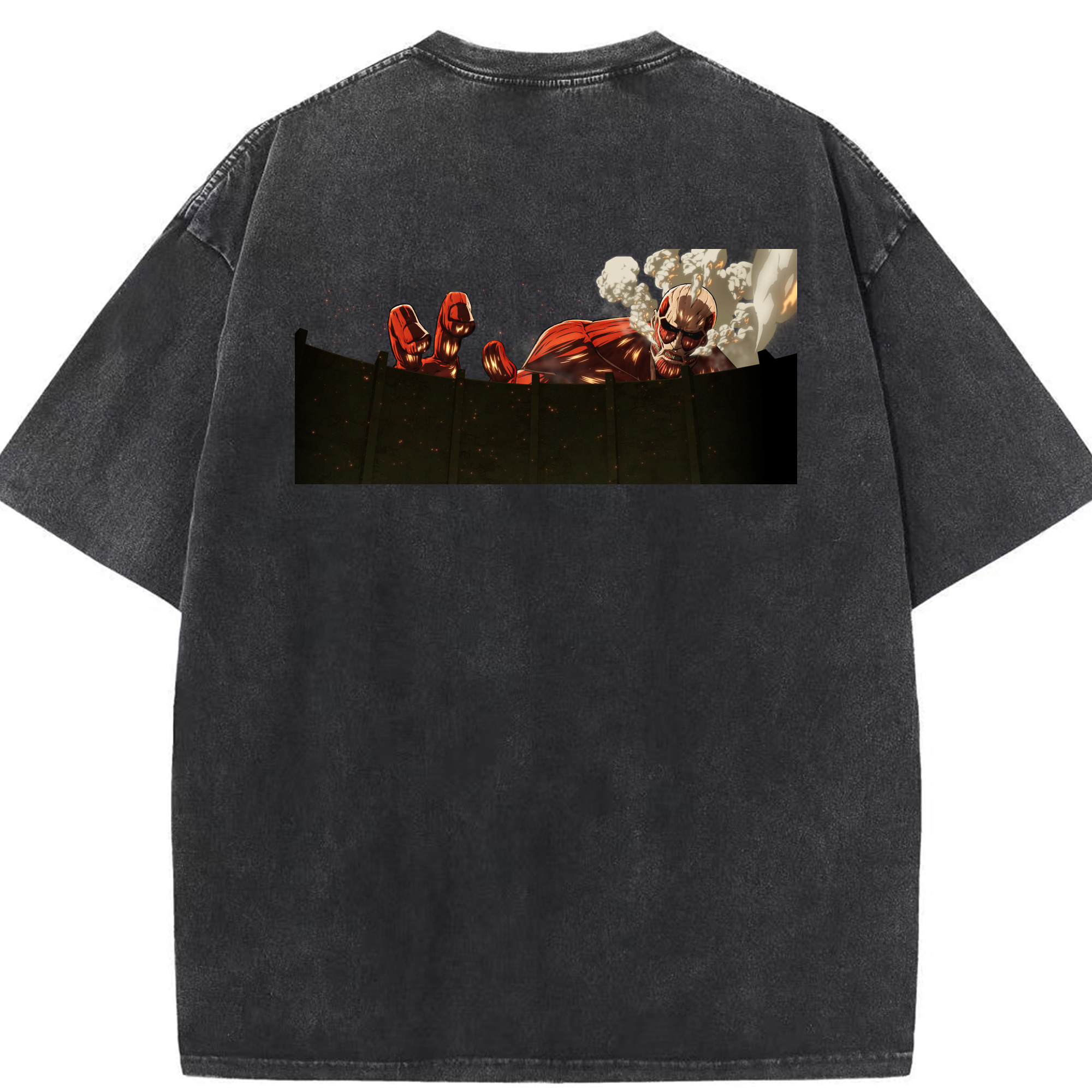 （画像用） 進撃の巨人 Attack on Titan 綿100% ヴィンテージ風 半袖Tシャツ（背面プリント）
