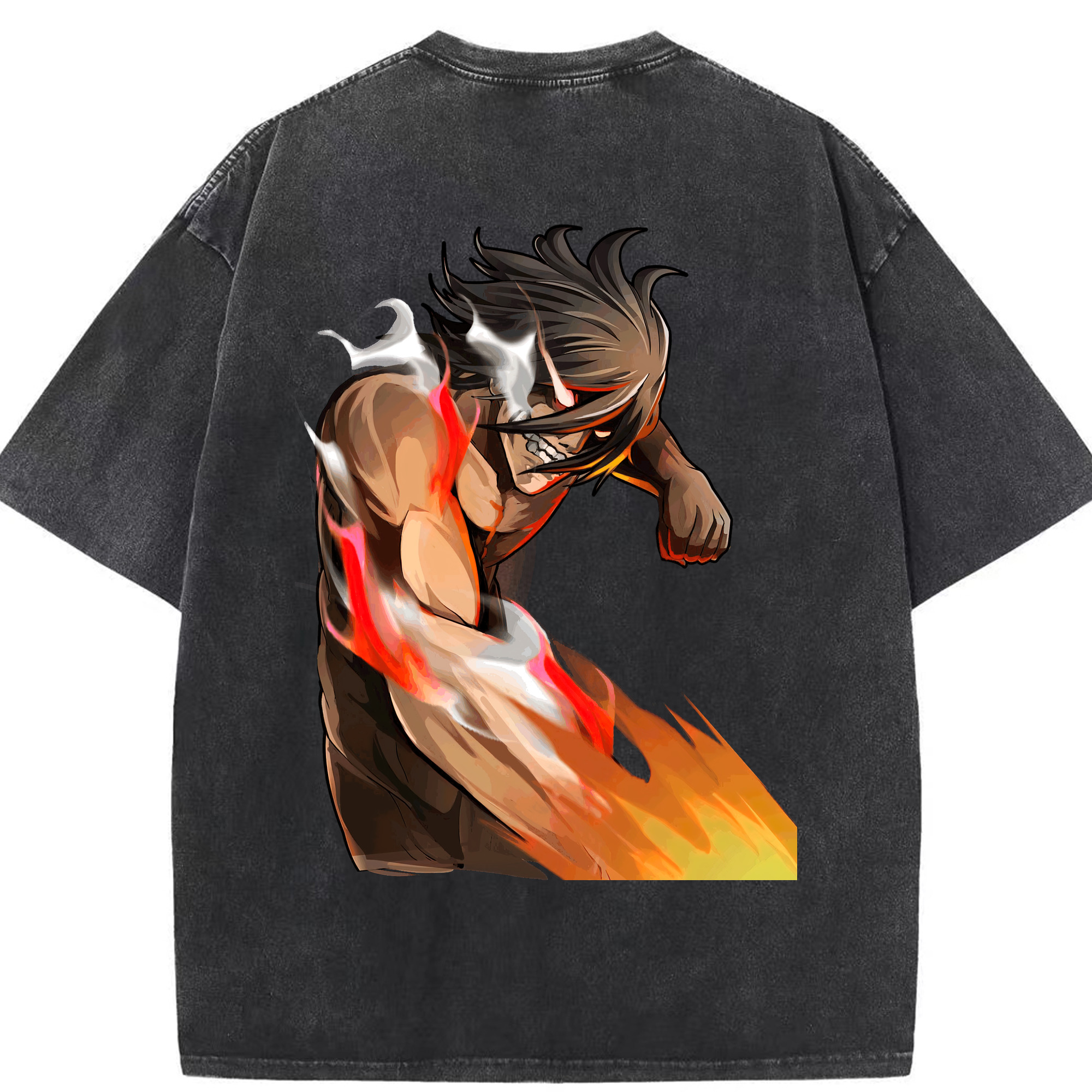 （画像用） 進撃の巨人 Attack on Titan 綿100% ヴィンテージ風 半袖Tシャツ（背面プリント）