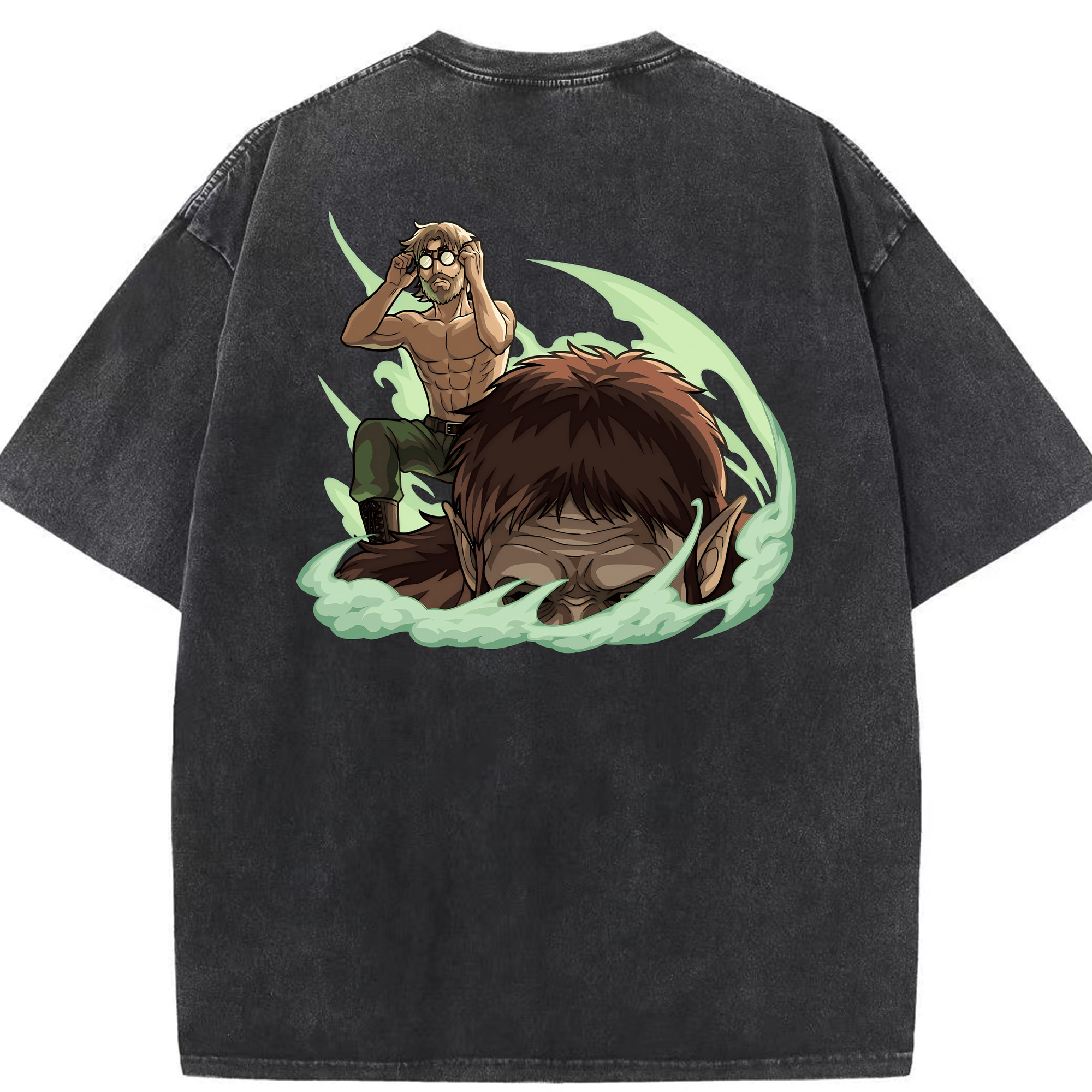 （画像用） 進撃の巨人 Attack on Titan 綿100% ヴィンテージ風 半袖Tシャツ（背面プリント）