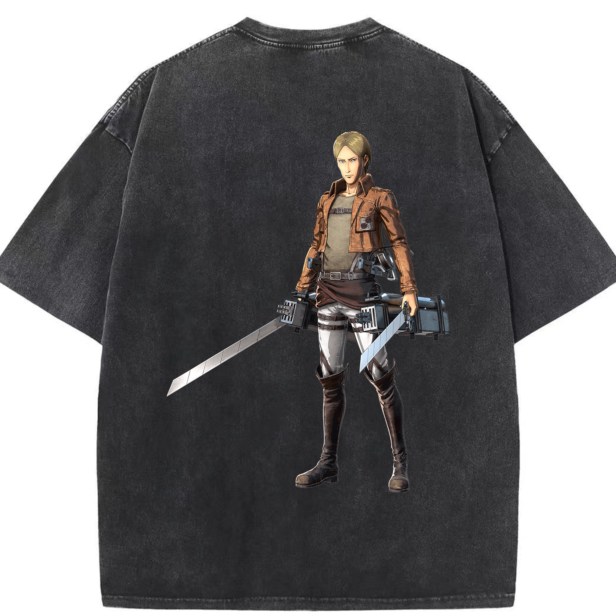（画像用） 進撃の巨人 Attack on Titan 綿100% ヴィンテージ風 半袖Tシャツ（背面プリント）